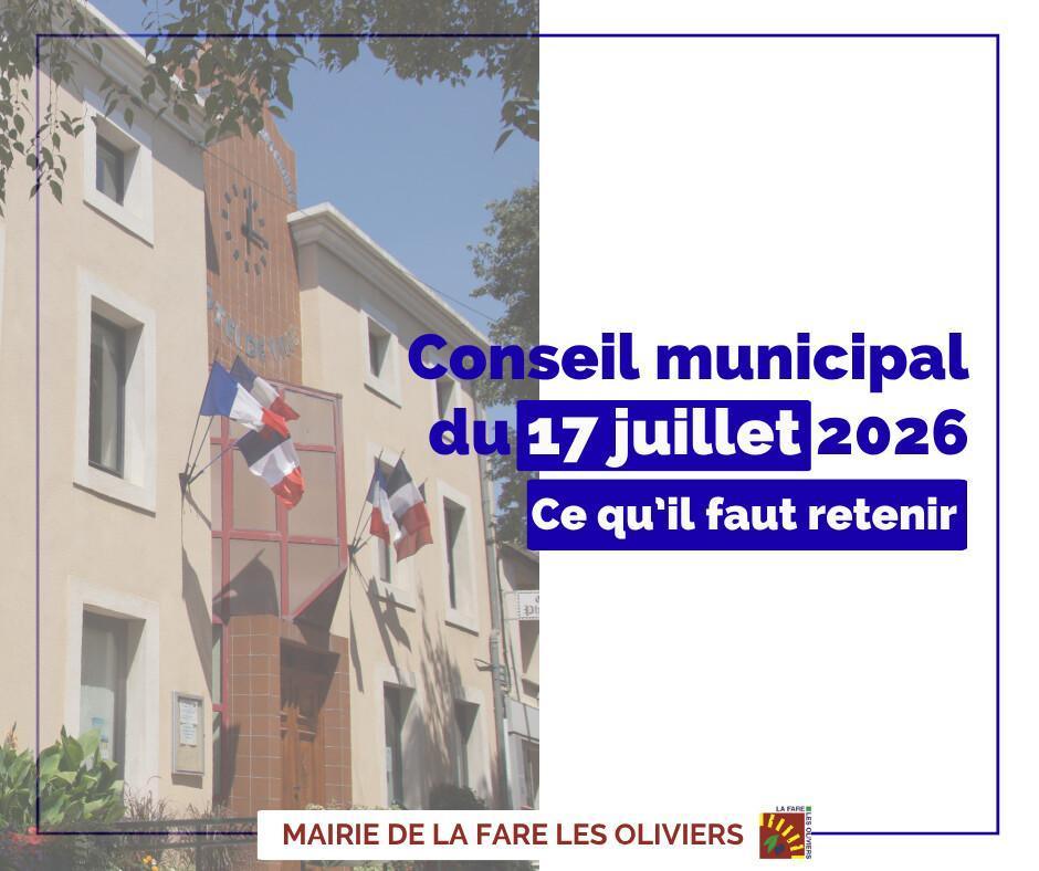 Synthèse du conseil municipal du 17 juillet