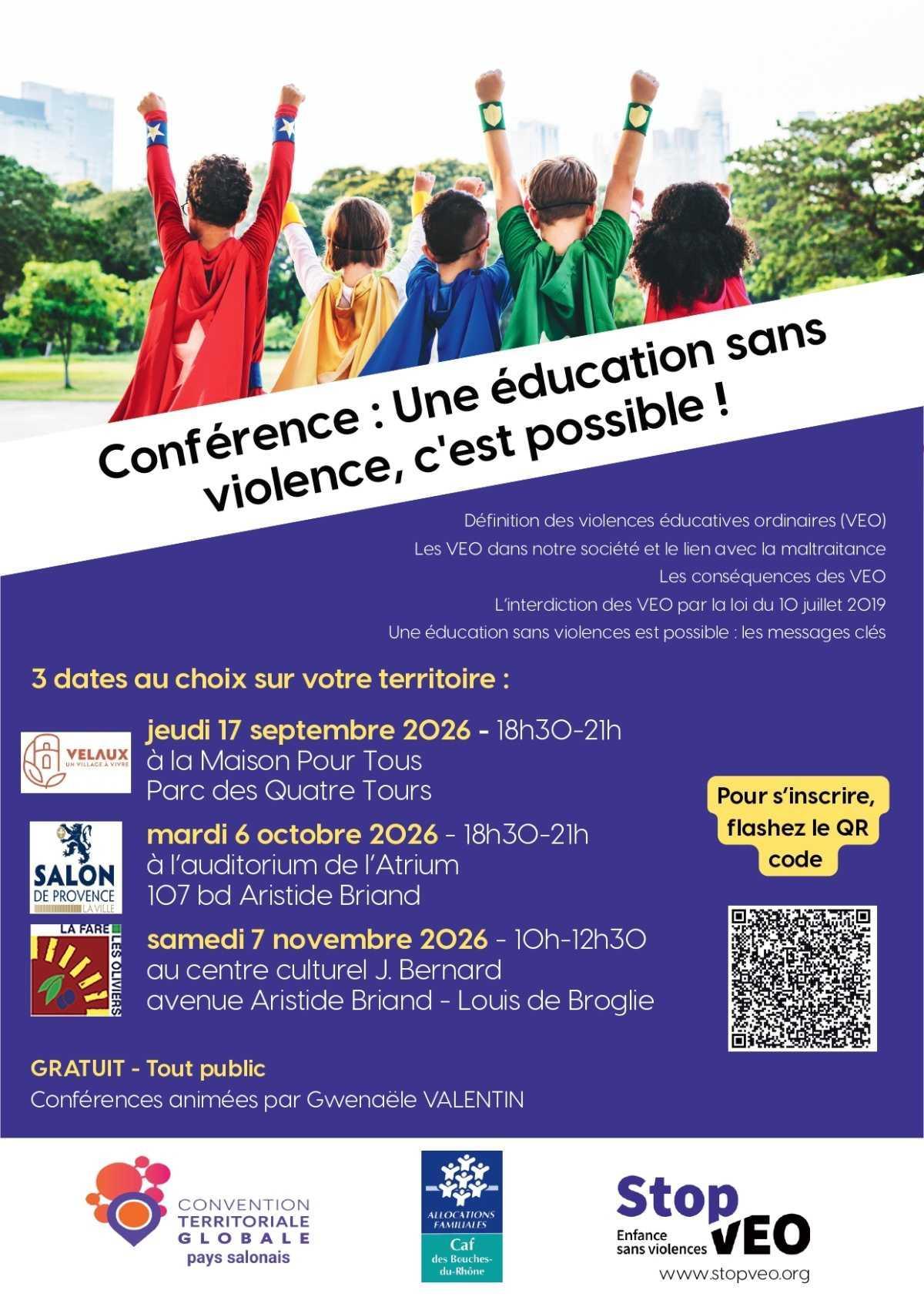 Conférence – Une éducation sans violence, c’est possible !