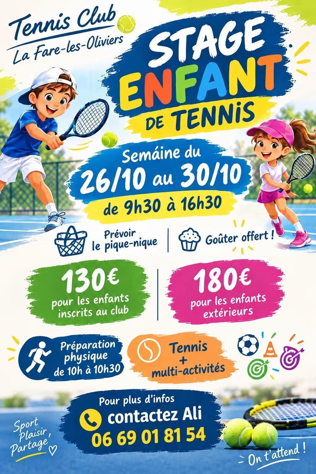 Stage de tennis enfants 