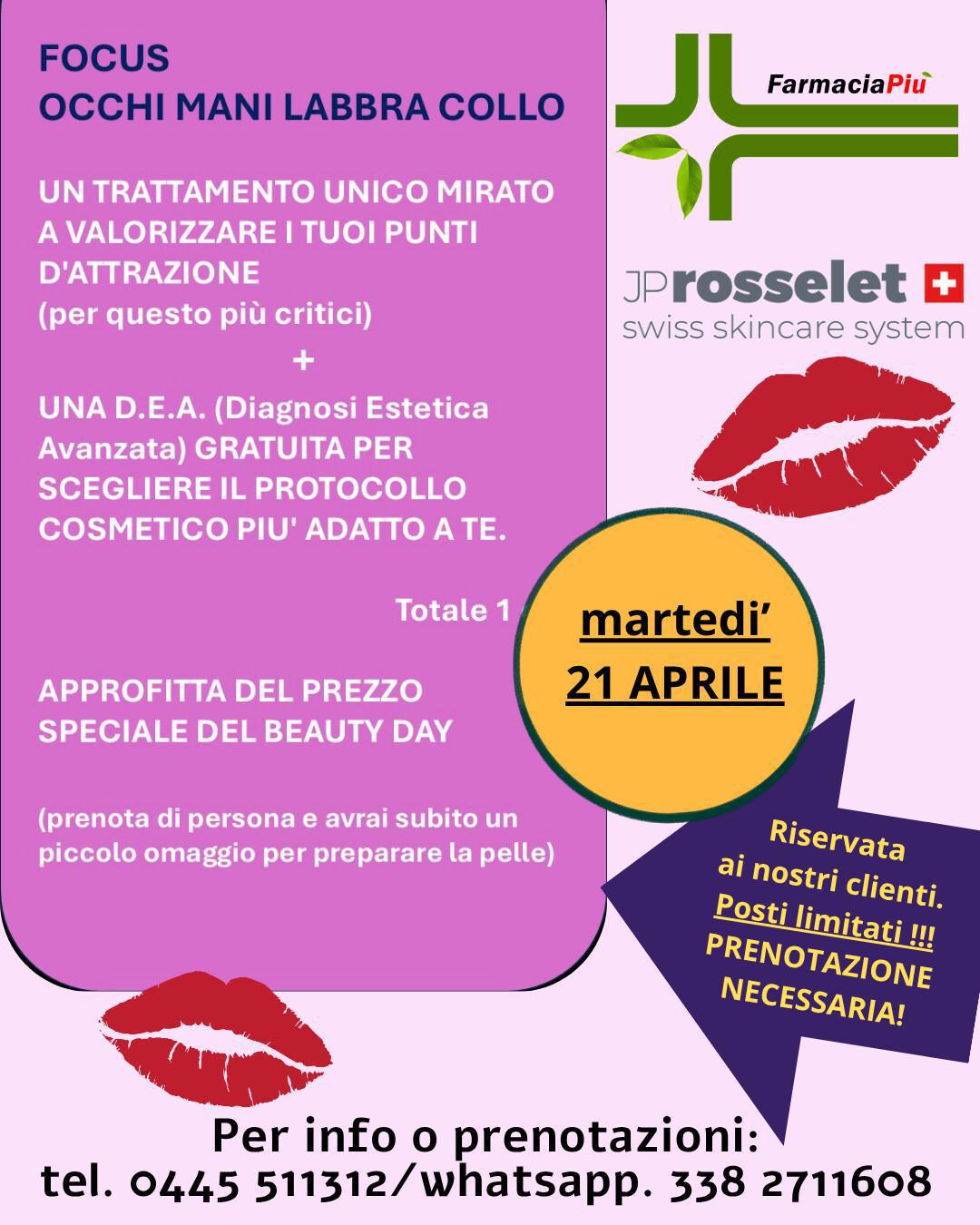 SPECIALE BEAUTY DAY - MARTEDI' 21 APRILE
