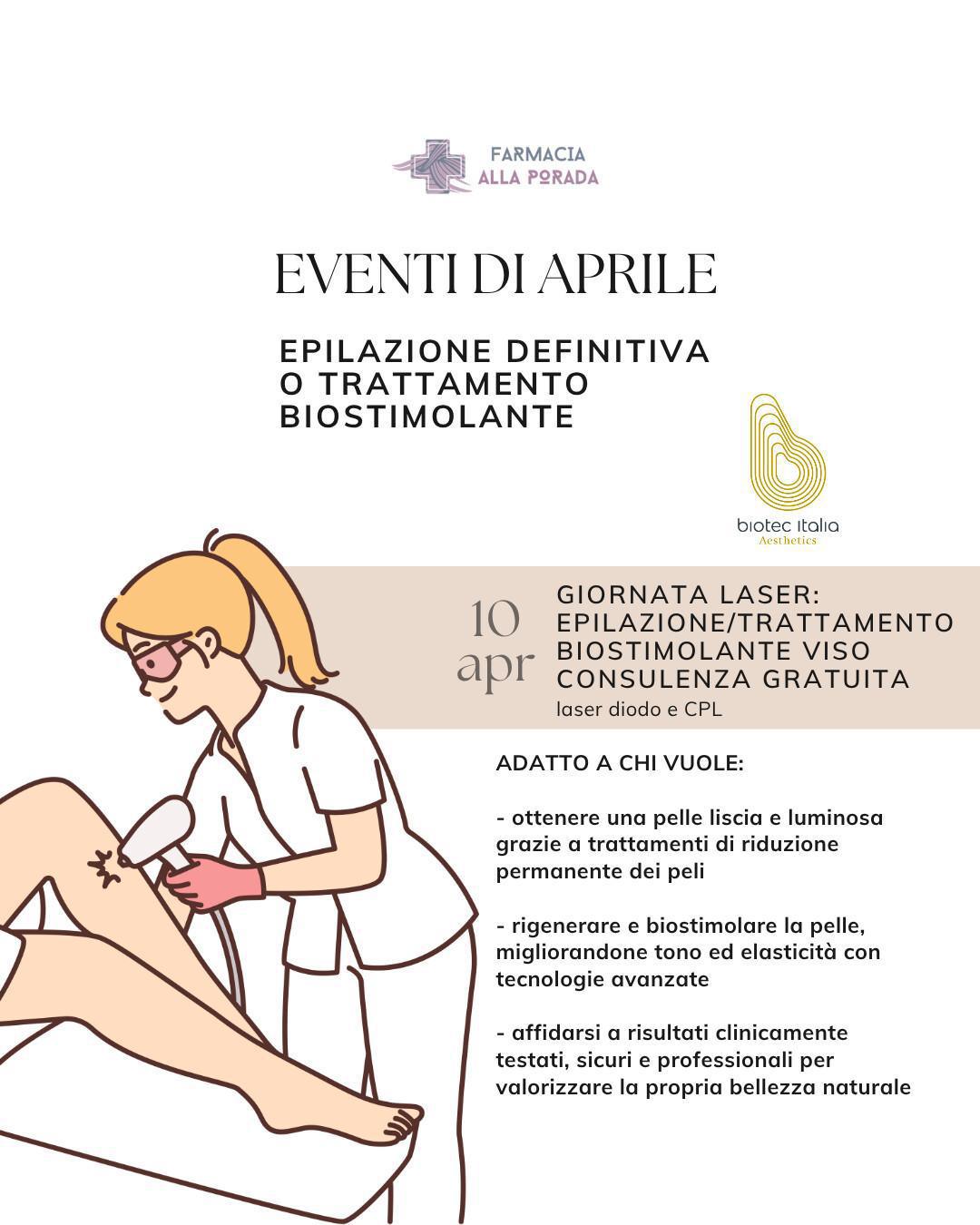 Giornata Laser: Epilazione / Biostimolazione viso Giornata Laser: Epilazione / Biostimolazione viso