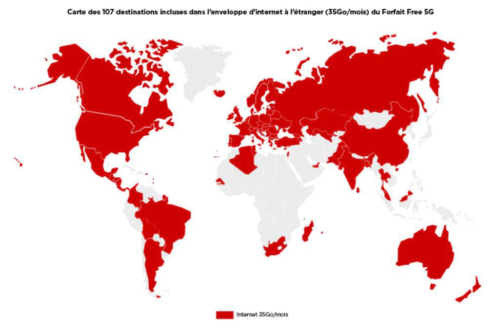 Nouvelles Destinations Incluses dans le Forfait à 19.99€/mois