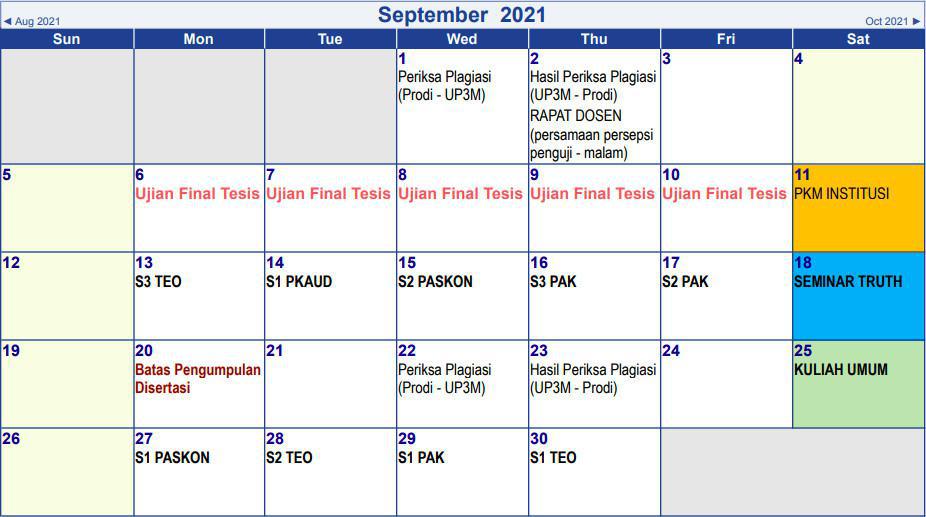 Kalender Akademik Ganjil 2021-2022