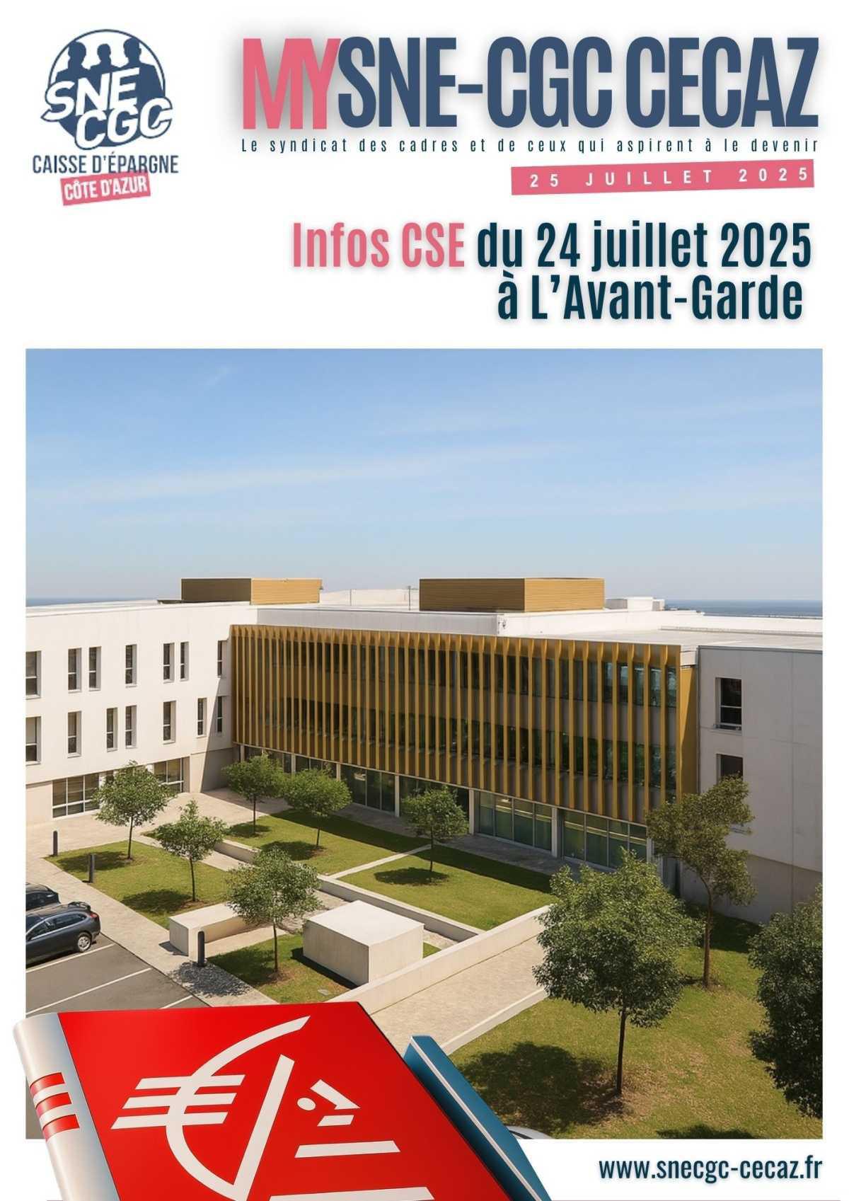 INFOS CSE 24 JUILLET 25