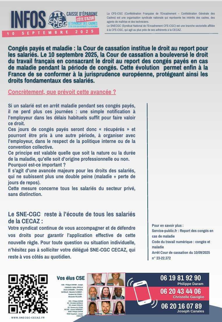 Nouveau - Congés payés et maladie 