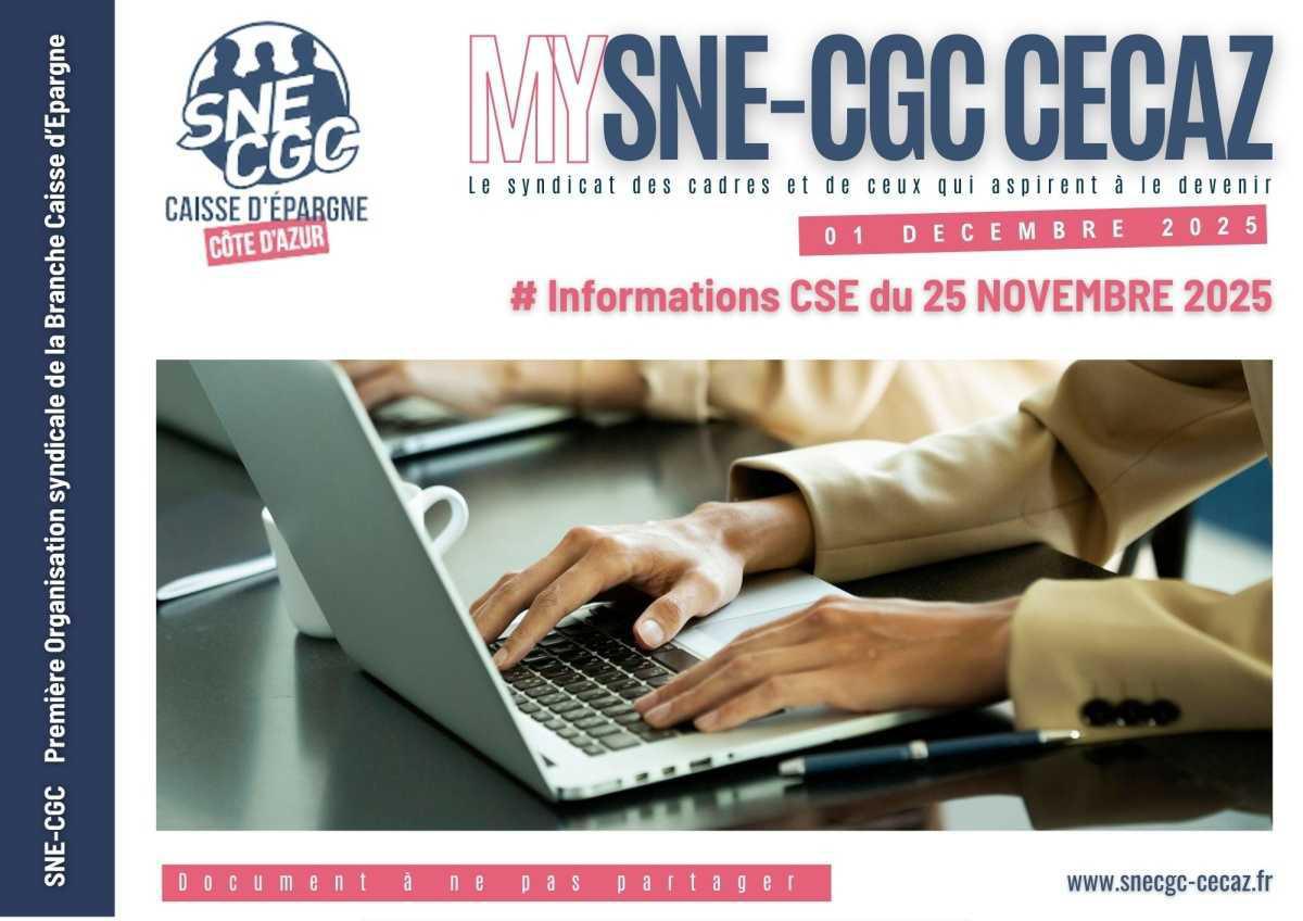 INFOS CSE du 25 Novembre 2025