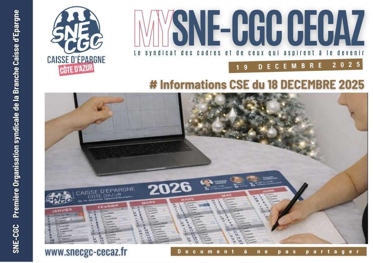 INFOS CSE du 18 Décembre 2025