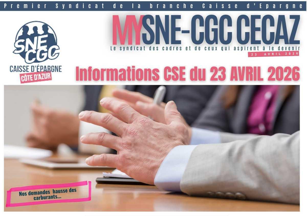 INFOS CSE du 23 Avril 2026