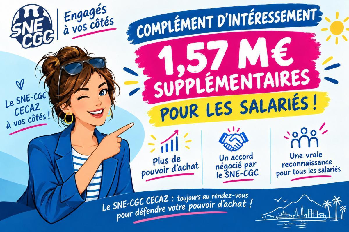 Complément d'Intéressement 2025 : le SNE-CGC agit pour votre pouvoir d’achat !