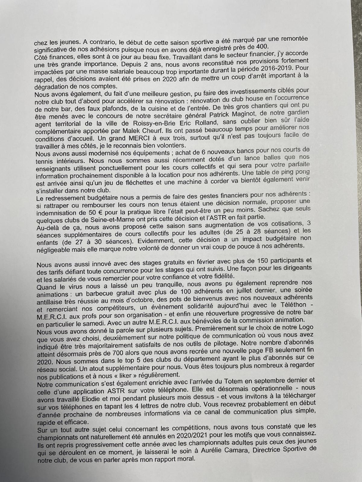 Assemblée Générale Ordinaire du Samedi 03 Décembre