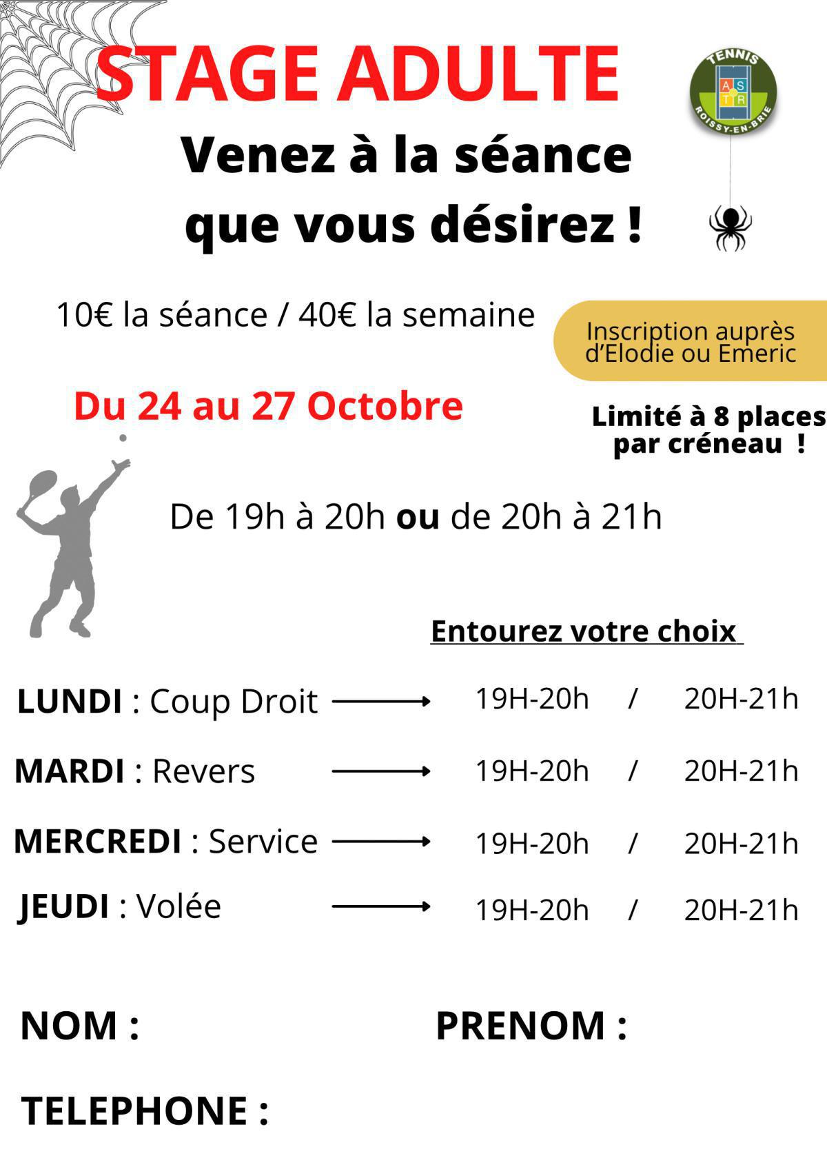 Stage adultes Toussaint 