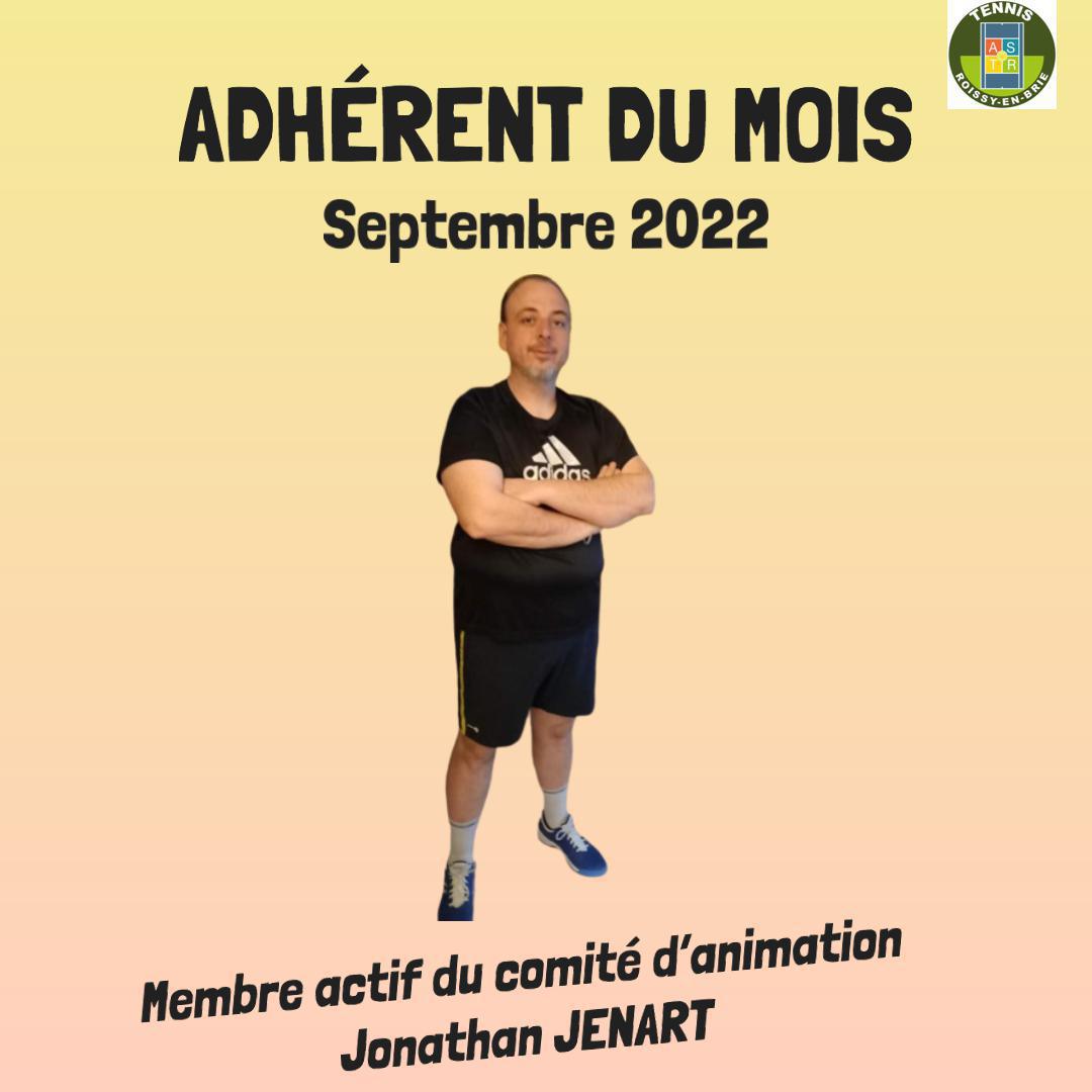 Adhérent du mois Septembre 2022 