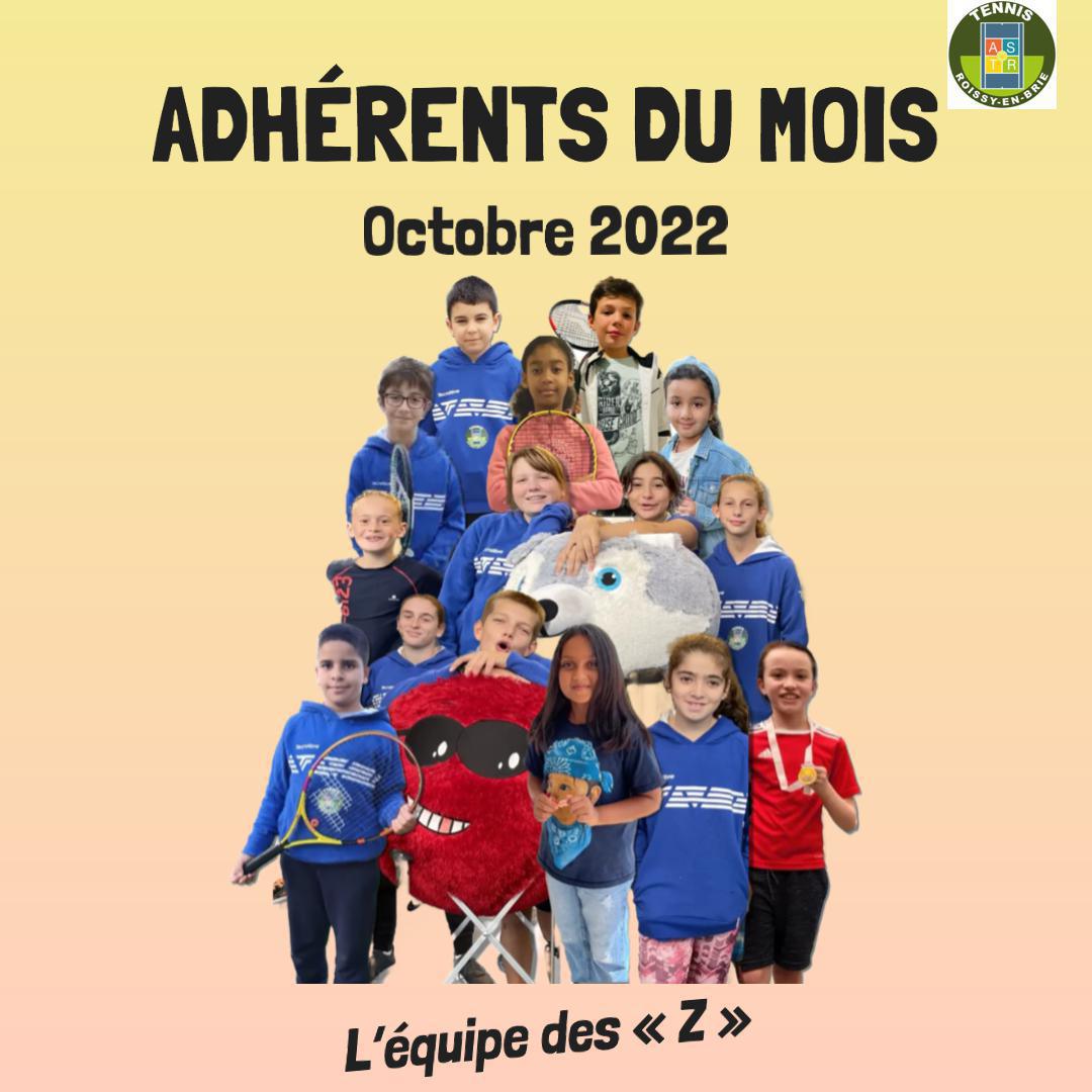 Adhérents du mois Octobre 2022