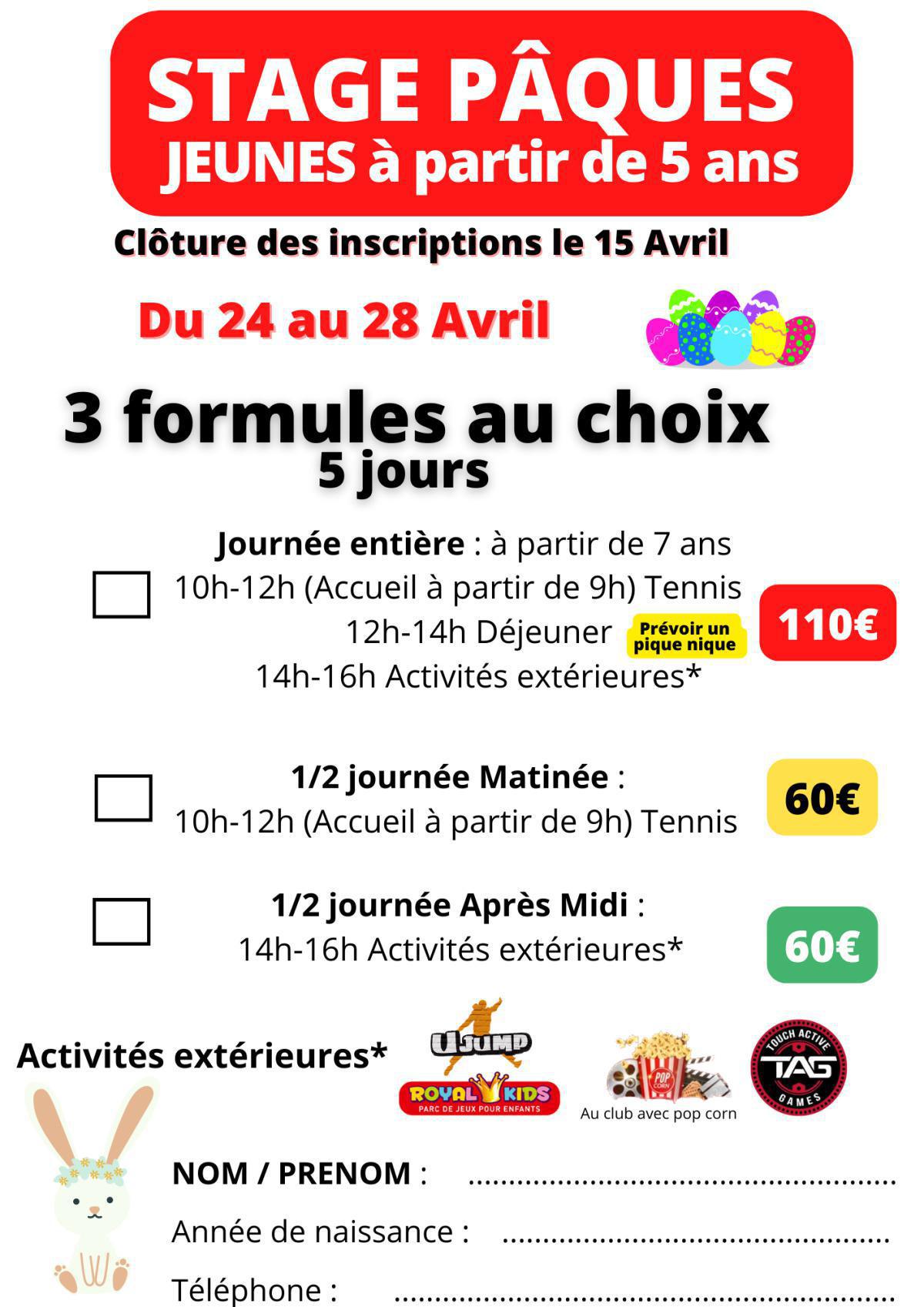 Stage Pâques 