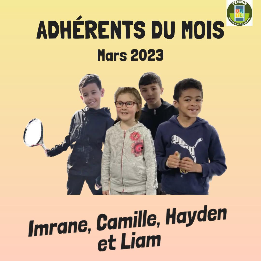 Adhérents du mois Mars 2023