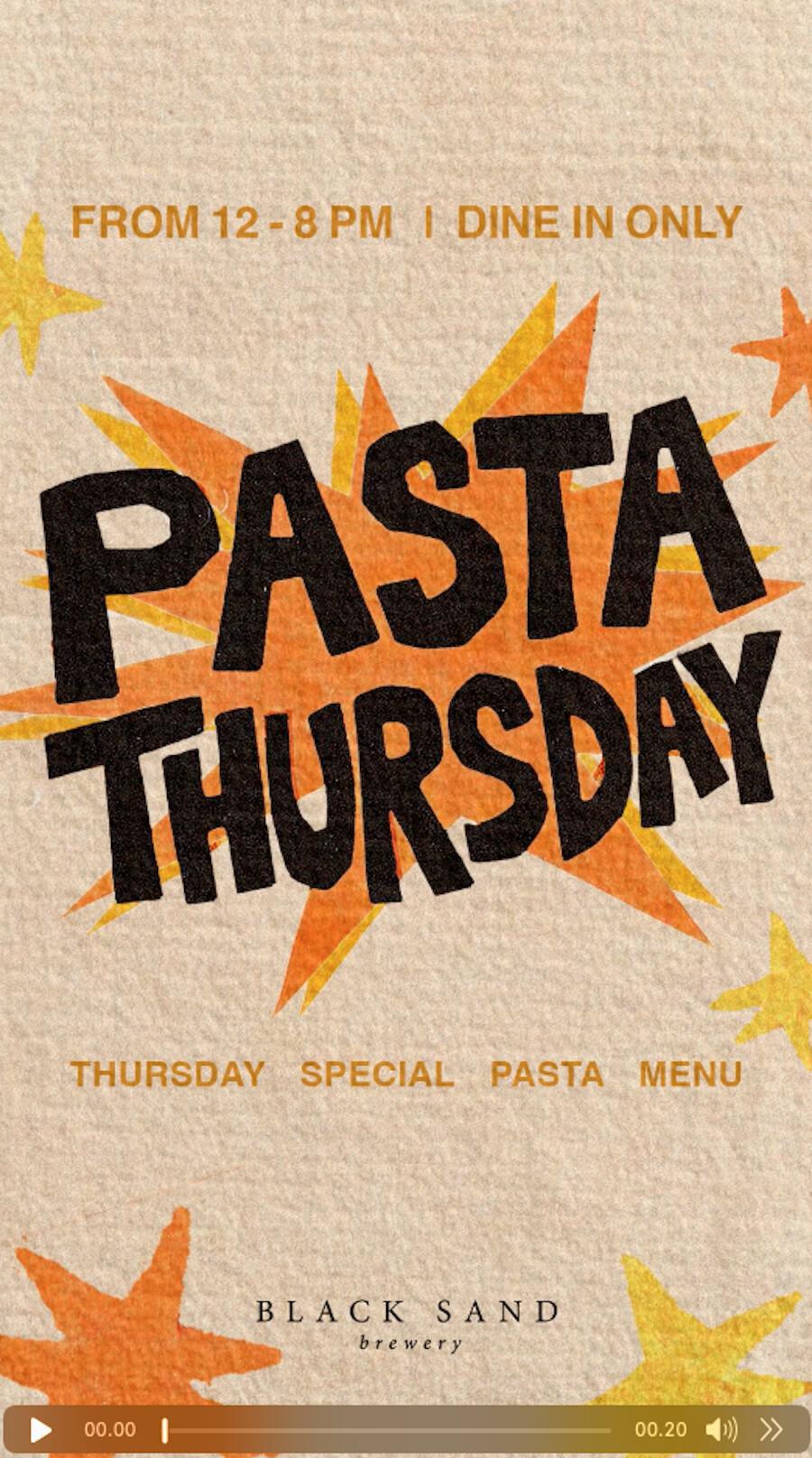 Pasta Thursdays at Black Sand Brewery Pasta Thursdays at Black Sand Brewery