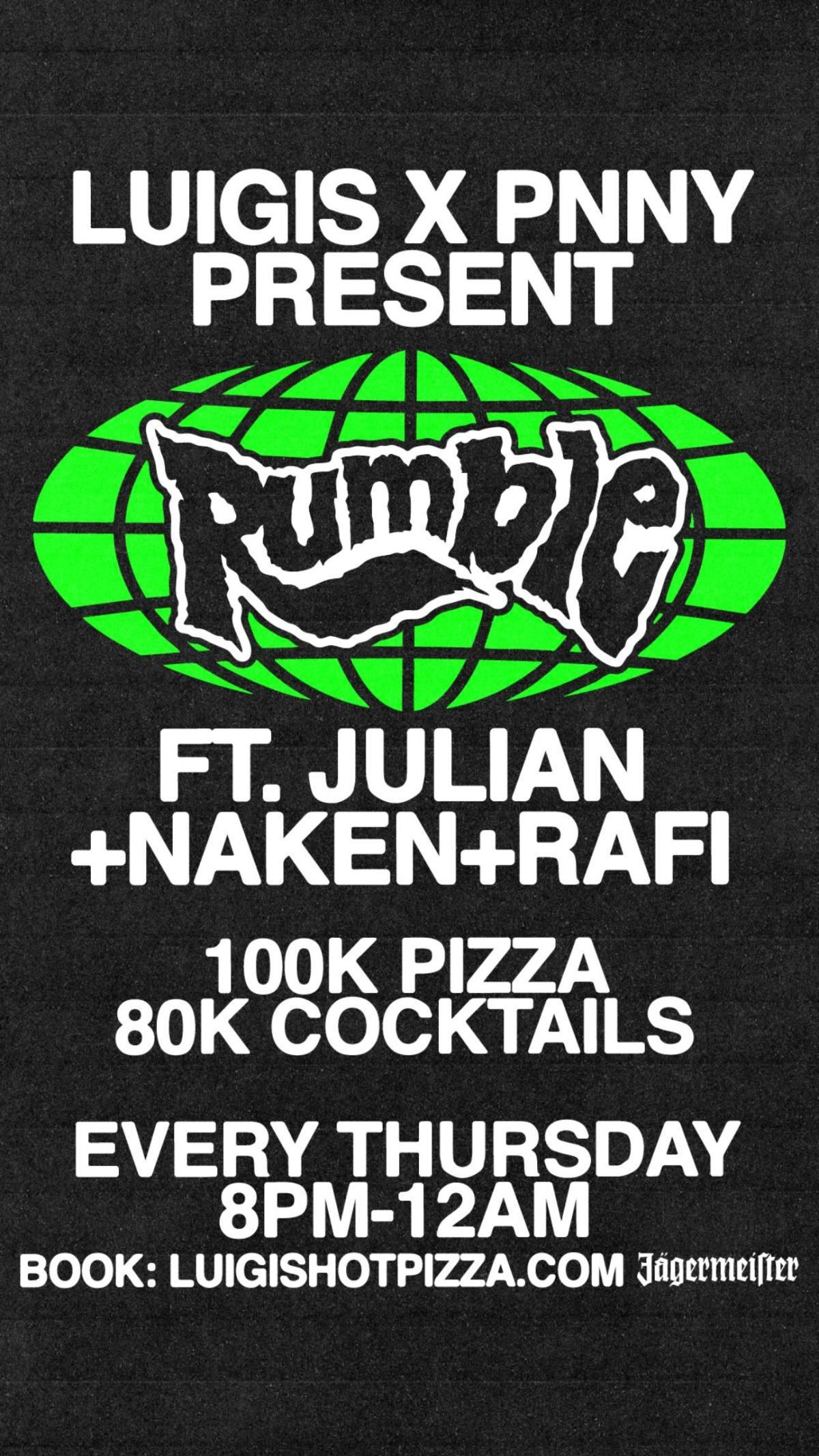 Rumble at Luigis Hot pizza