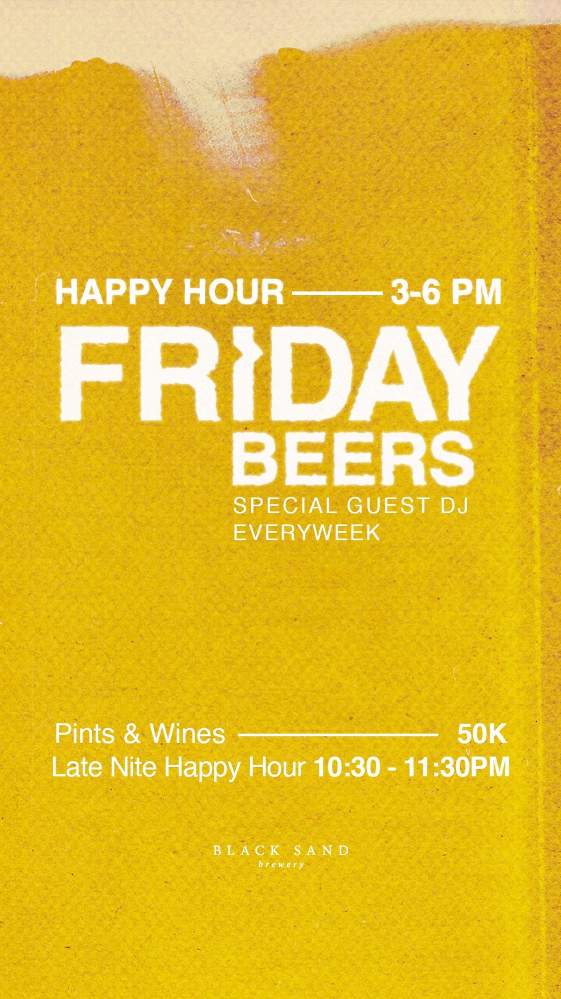 Late Night Happy Hours Friday 10.30pm - 11.30pm at Black Sand Brewery 