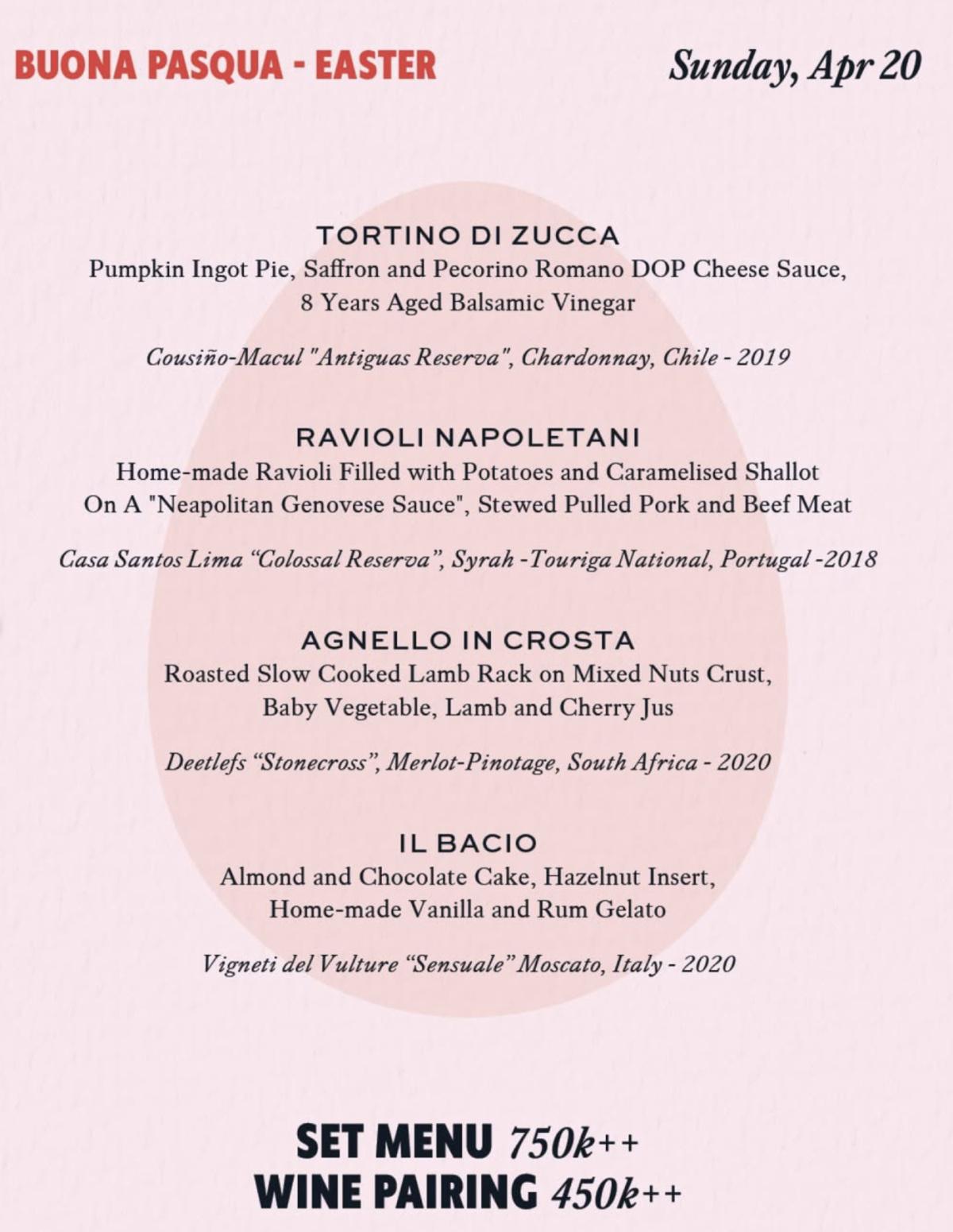 Buona Pasqua at Amici Bali