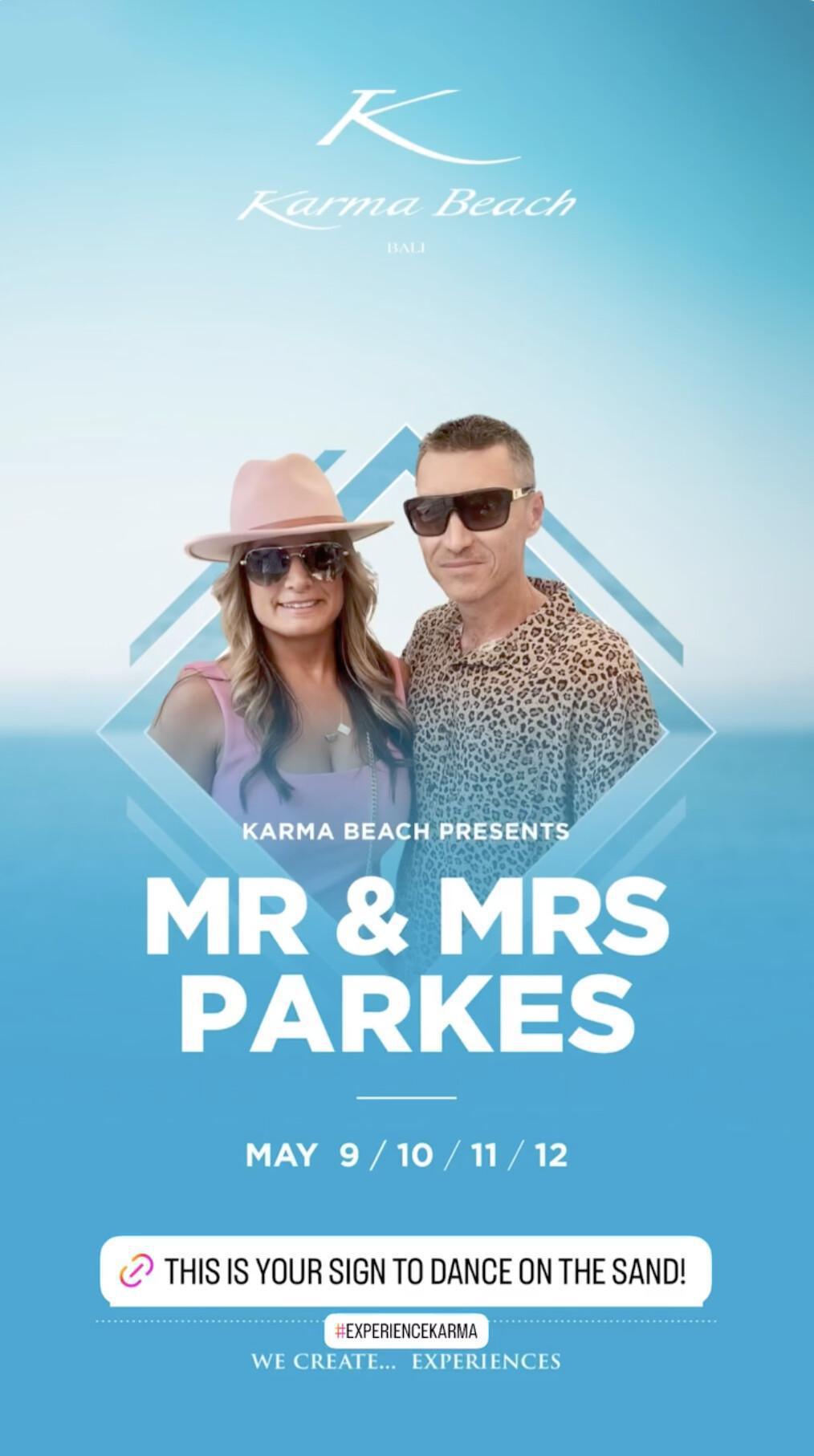 Mr & Mrs Parkes at Karma Beach Club