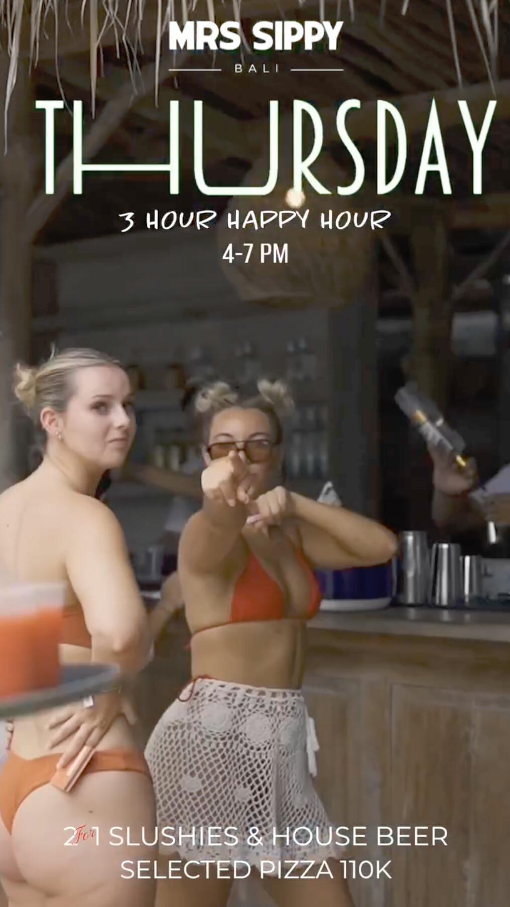 Thursday Happy Hour at Mrs Sippy Bali, 4-7pm