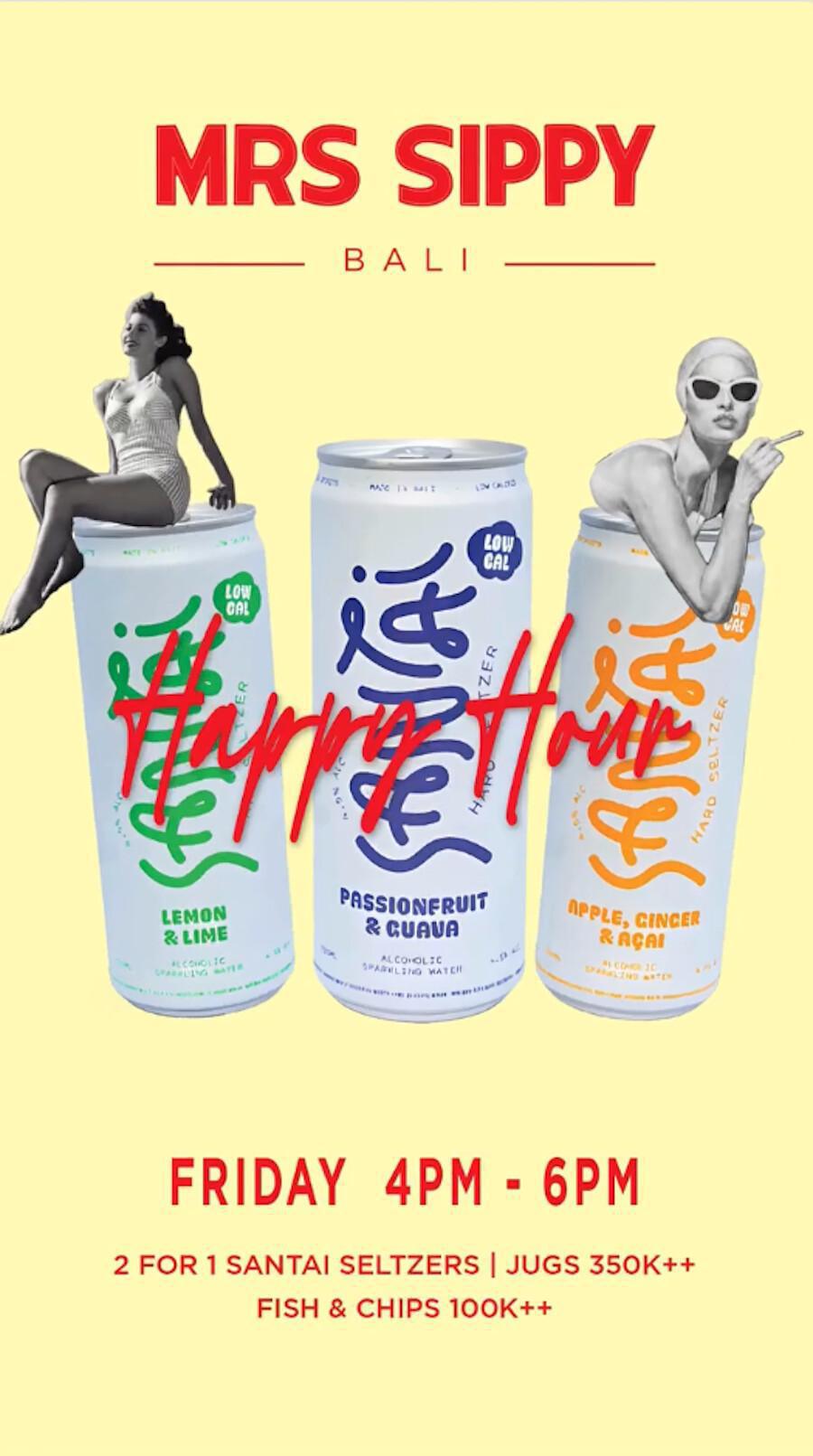 Friday Happy Hour at Mrs Sippy Bali, 4-6pm