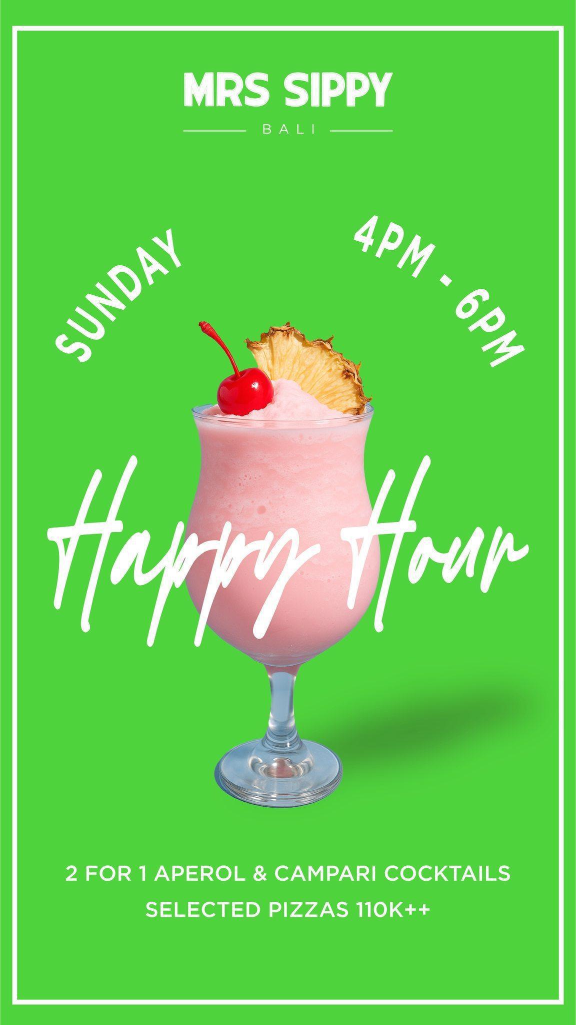 Sunday Happy Hour at Mrs Sippy Bali, 4-6pm