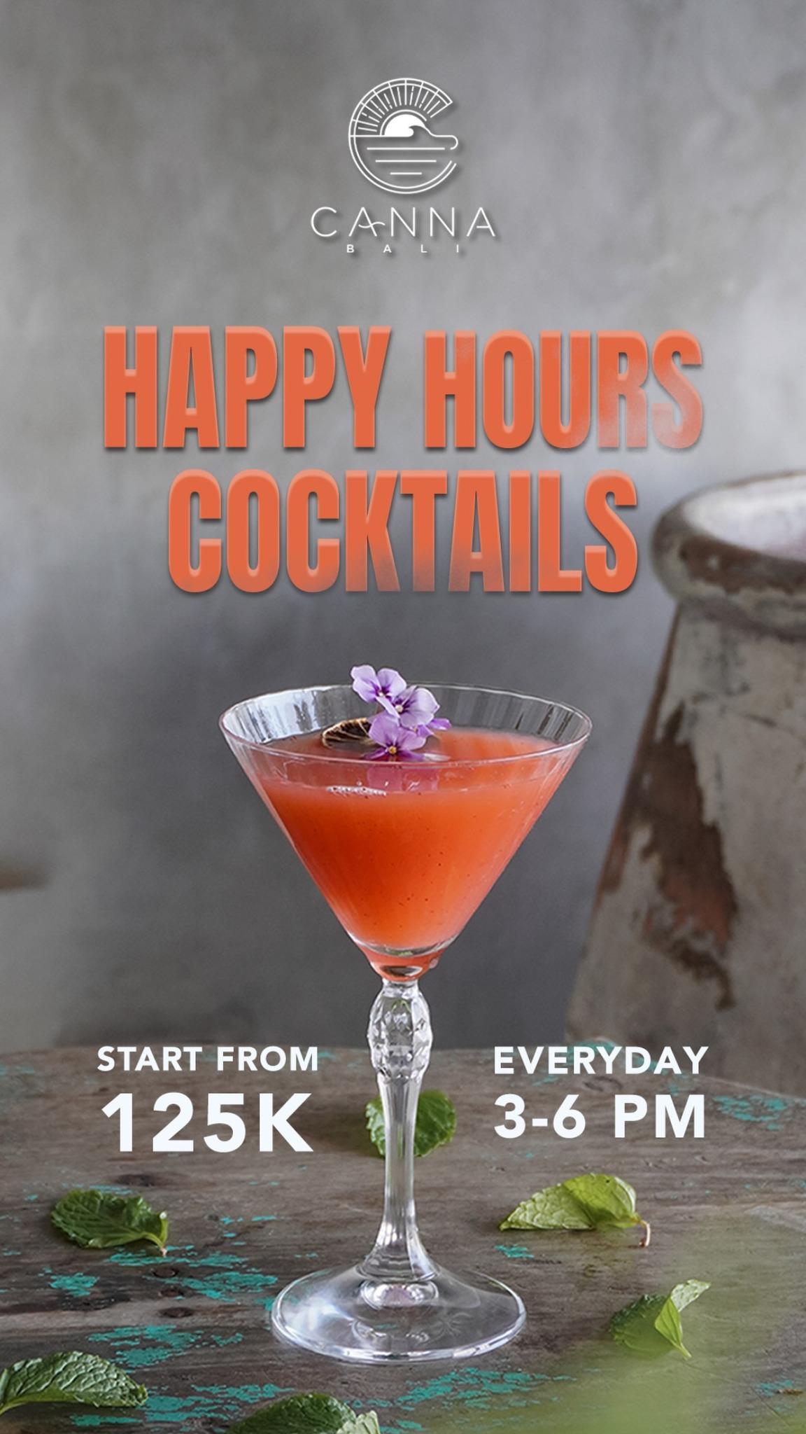 Happy Hours Cocktails at Canna Bali 3-6PM