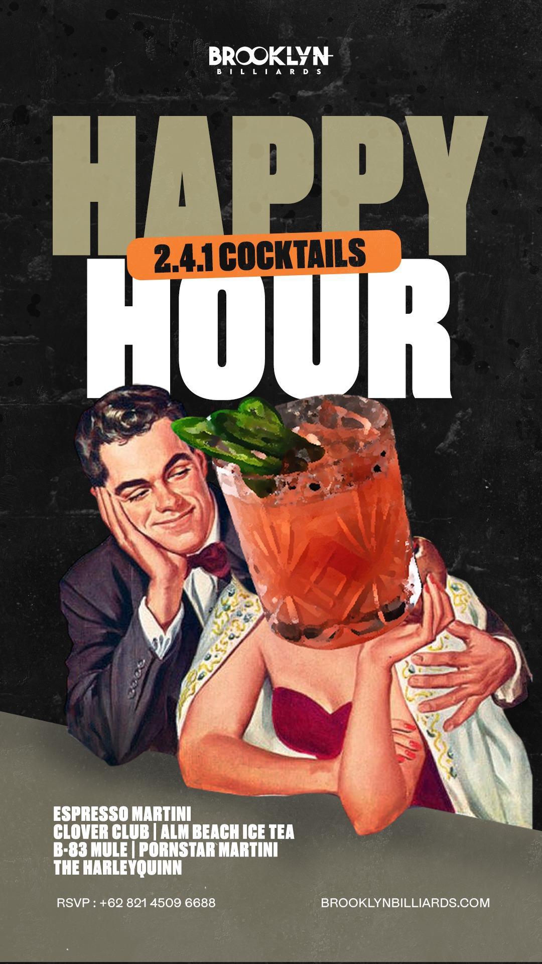 Happy Hour 2.4.1 Cocktails at Brooklyn Billiards 5-7pm