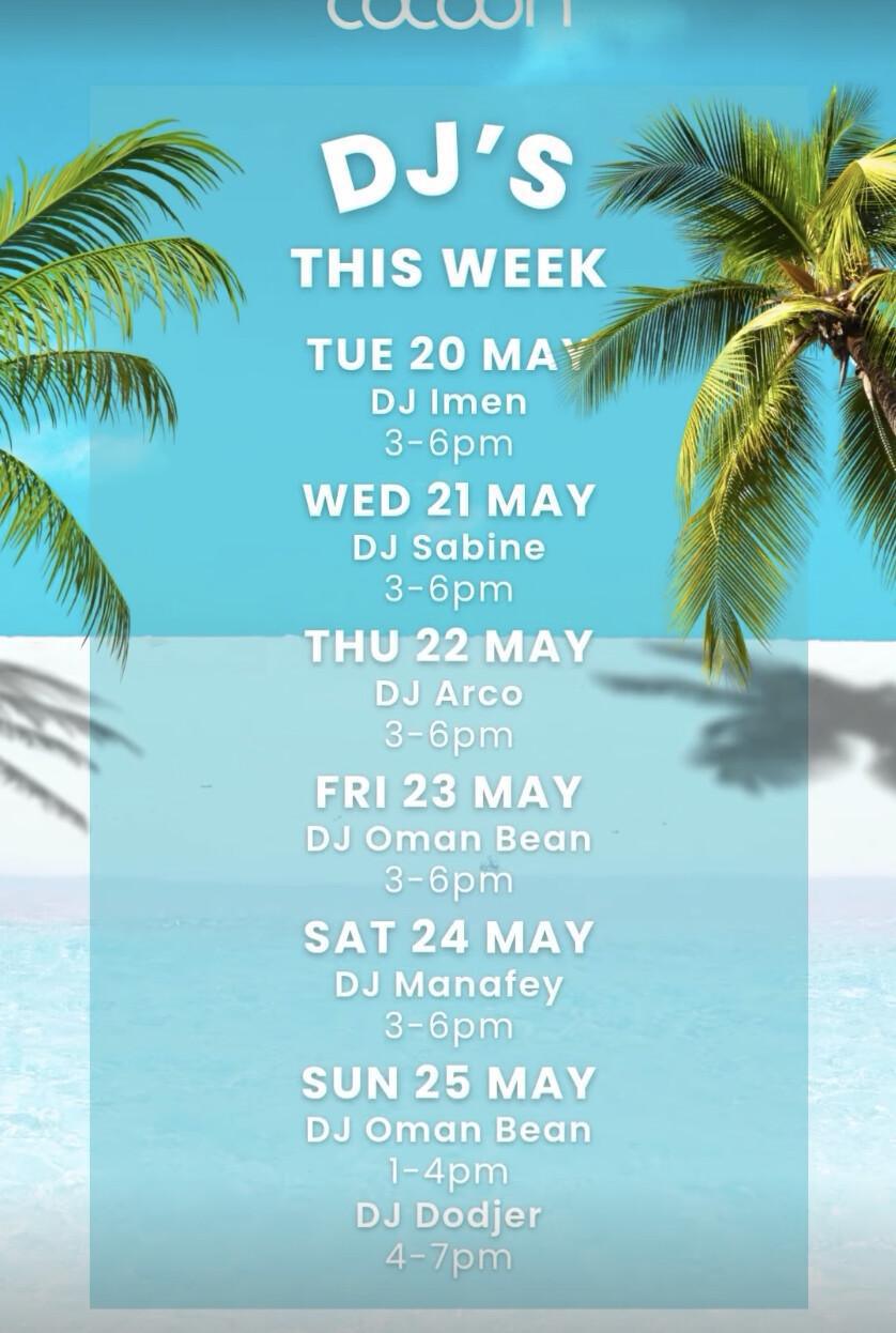 DJ's this week at Cocoon Day Club