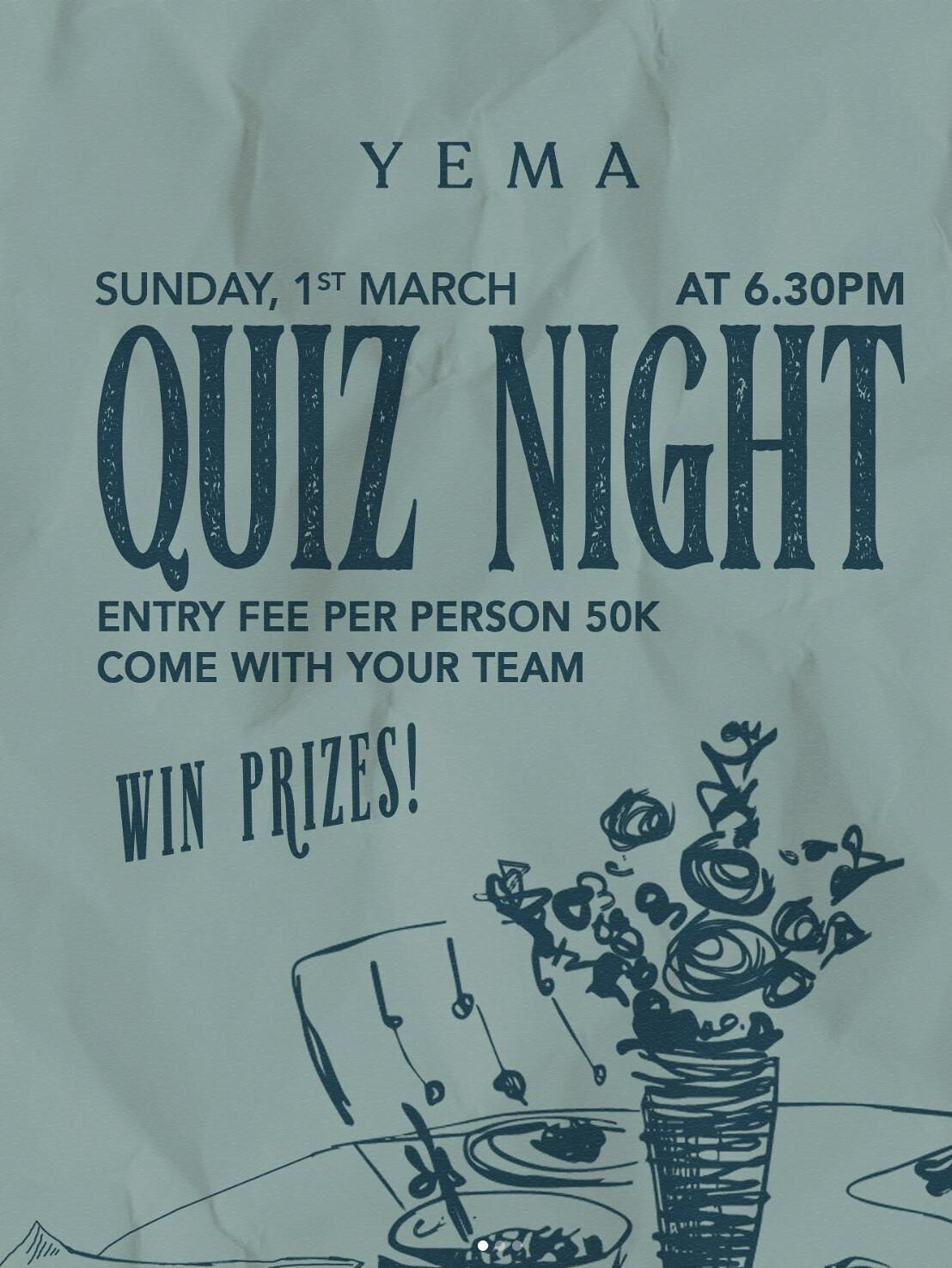 Quiz Night at Yema Kitchen