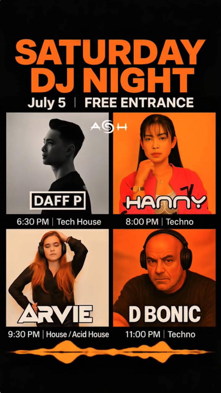 Saturday DJ Night at Ash Nuanu 