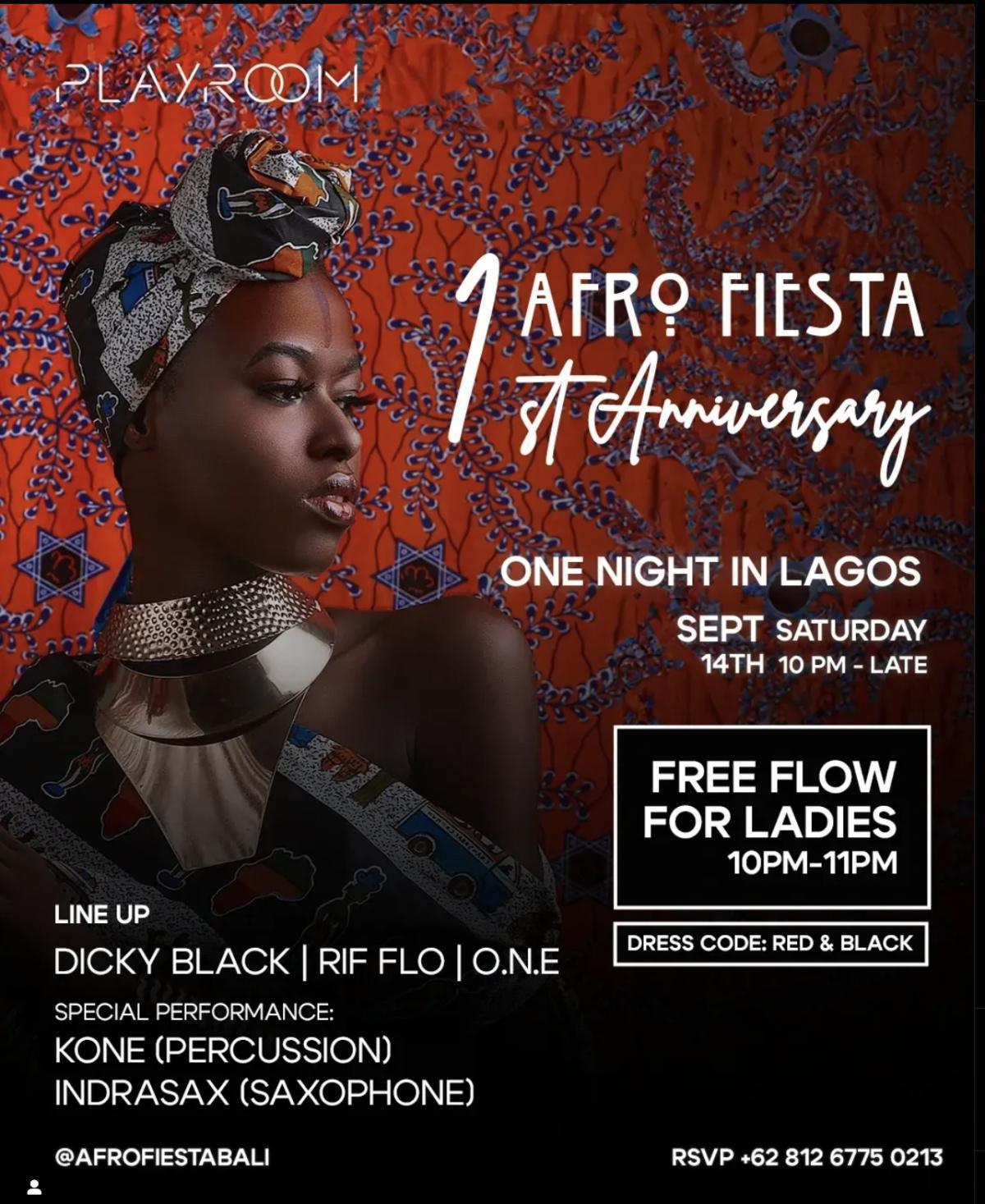 Afro Fiesta at Playroom Bali