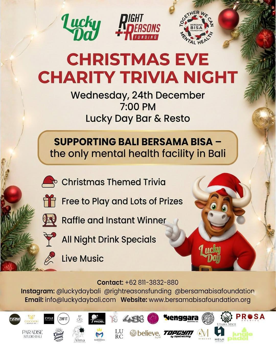 Christmas Eve Charity Trivia Night at Lucky Day Bali Christmas Eve Charity Trivia Night at Lucky Day Bali