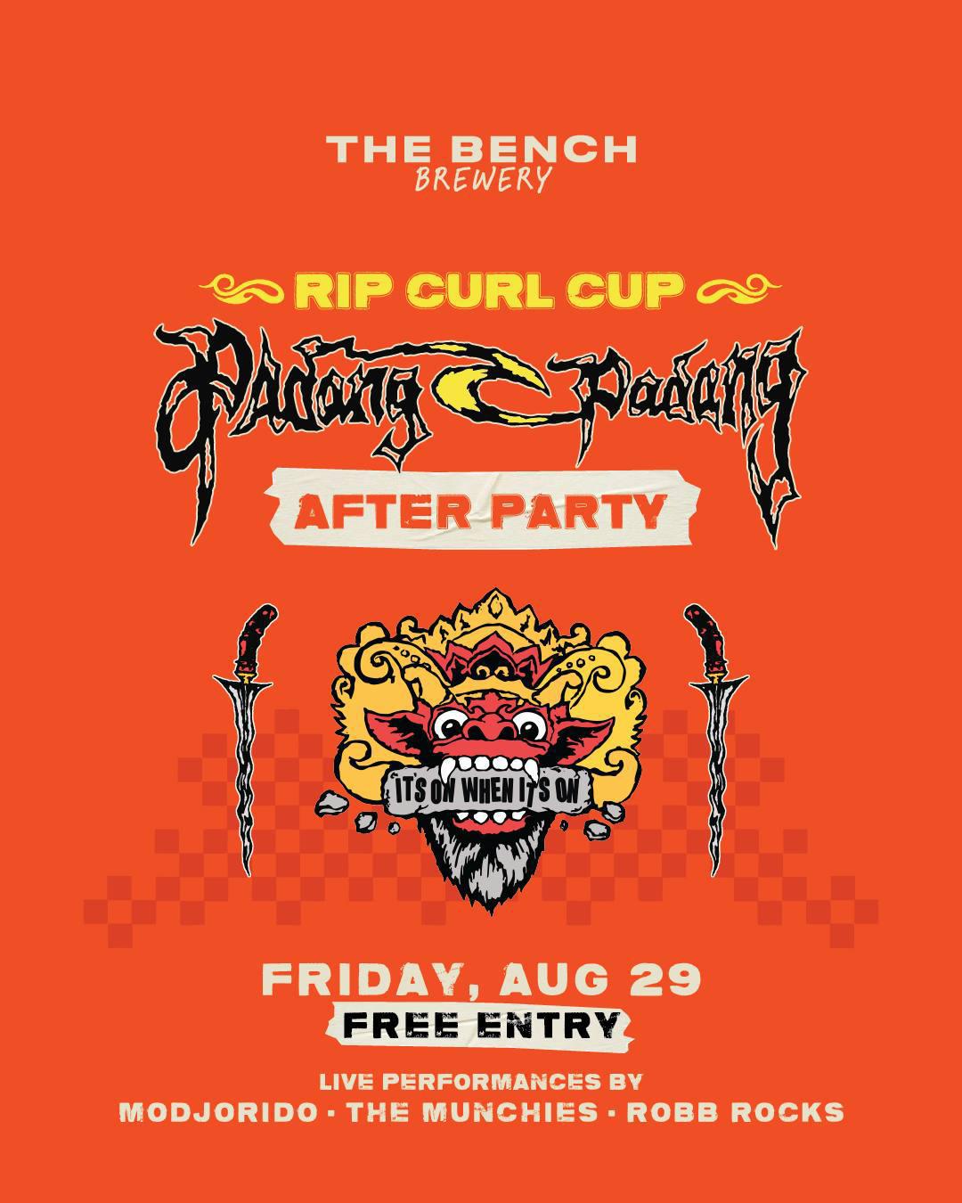 Rip Curl Cup After Party at The Bench Brewery 