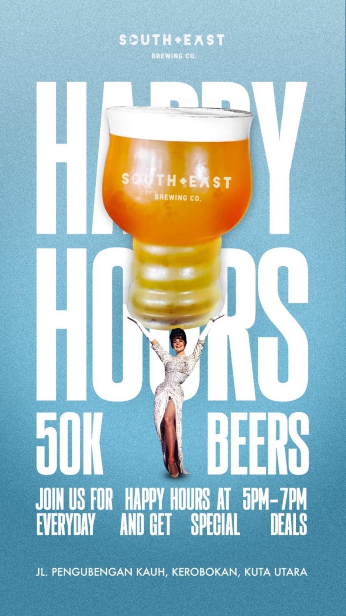 Happy Hours at South East Brewing 5-7pm everyday