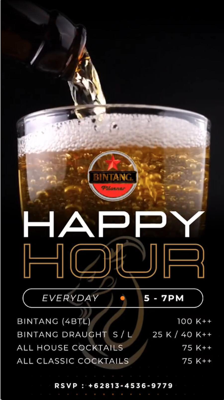 Happy Hours at The Capricorn Bali, daily 5-7pm