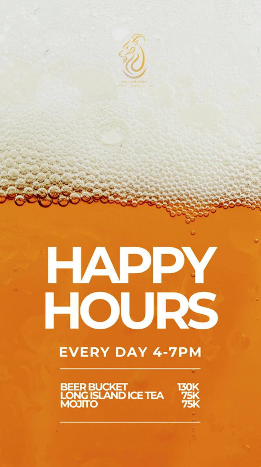 Happy Hours at The Capricorn Bali, daily 4 -7pm