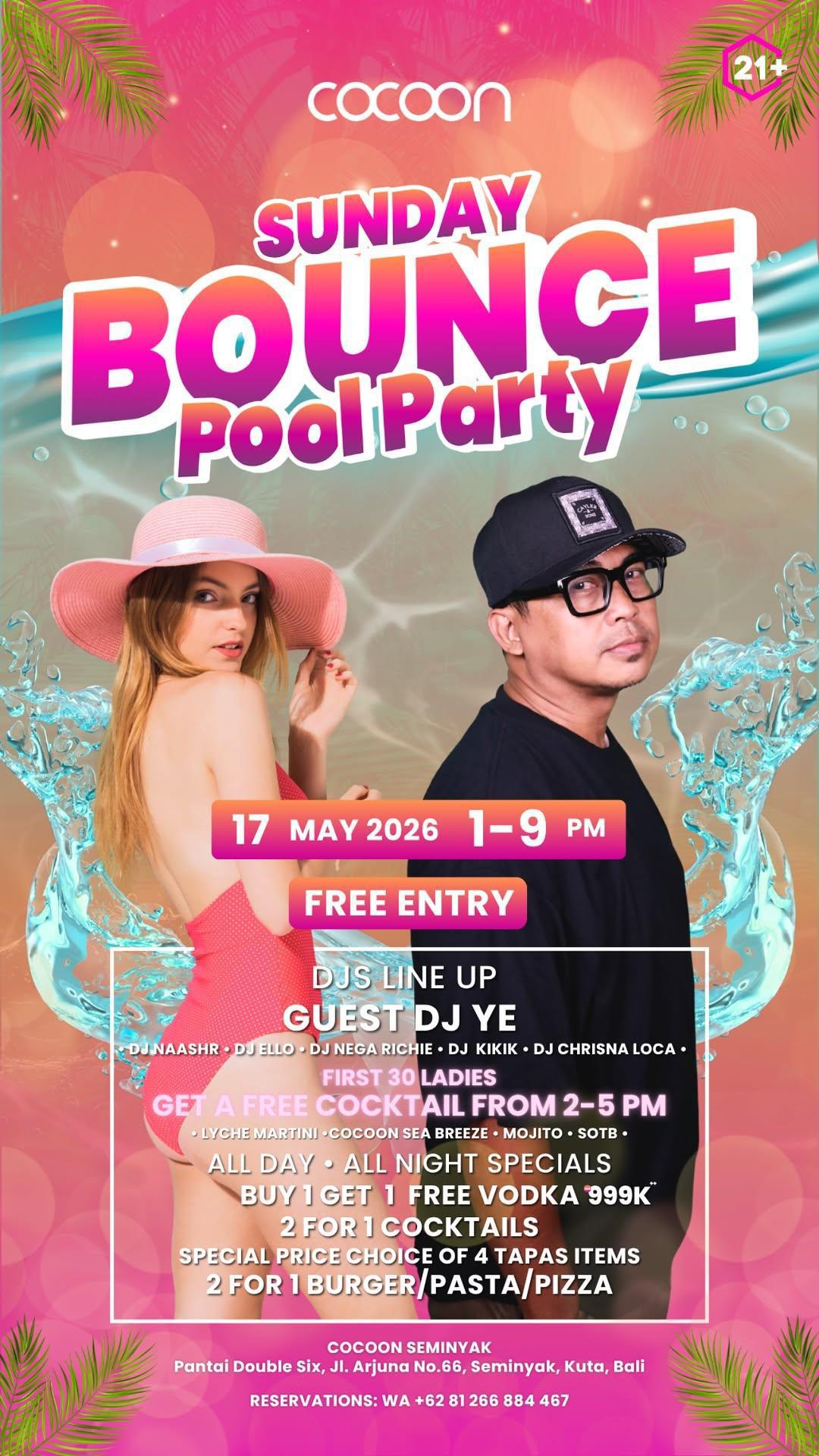 Bounce Pool Party at Cocoon Day Club