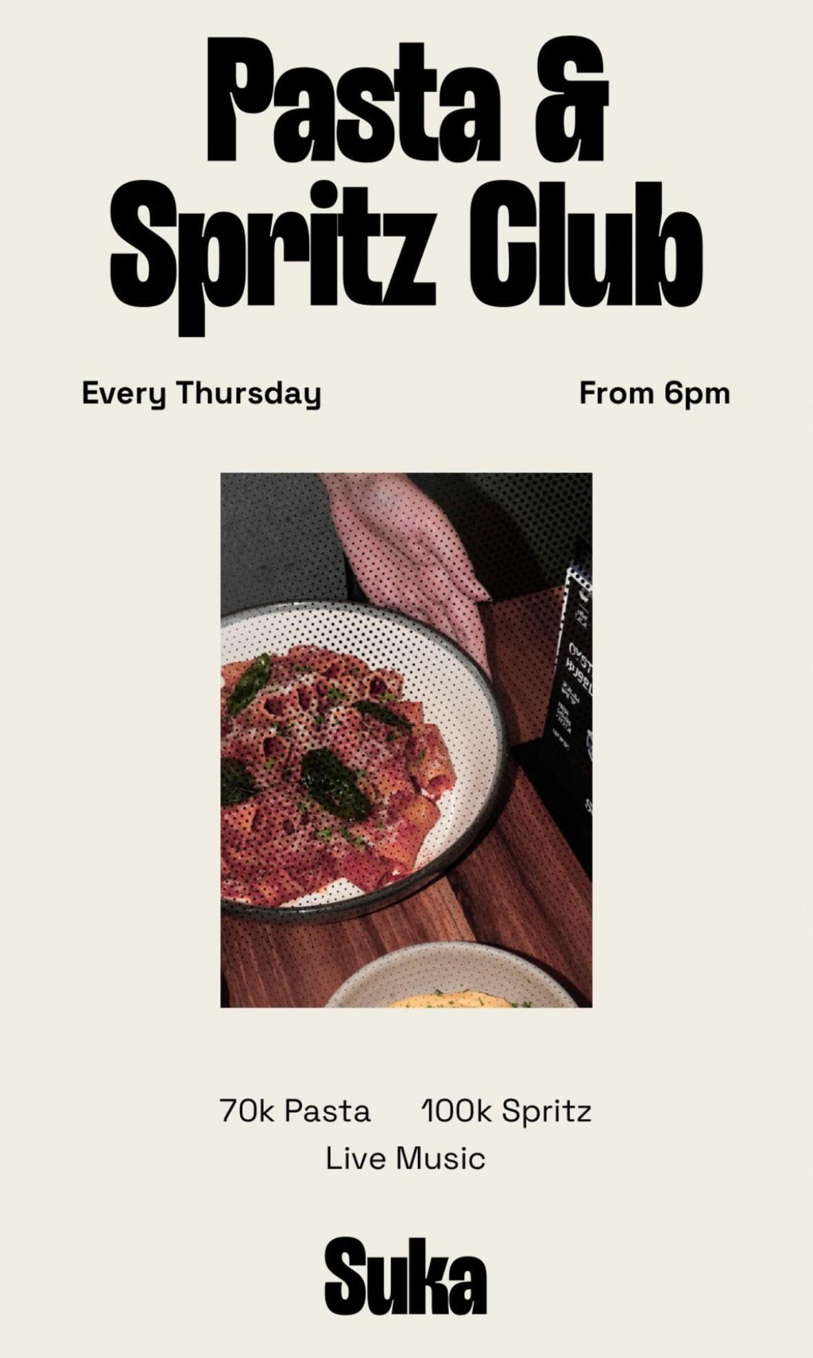 Pasta & Spritz Club at Suka Uluwatu