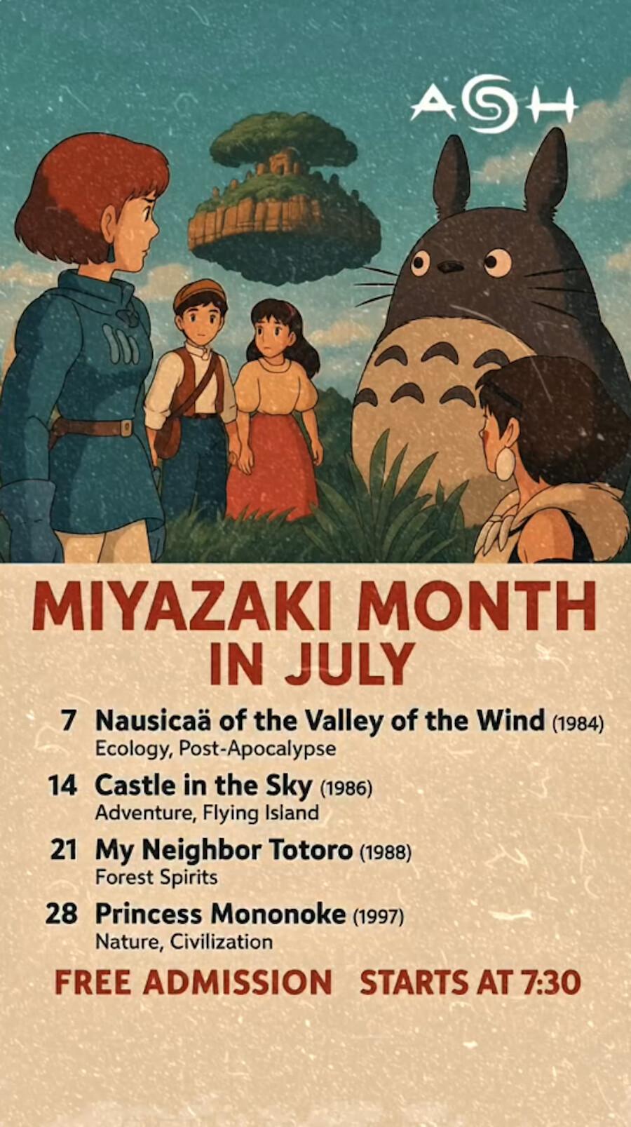 Miyazaki Mondays at Ash Nuanu