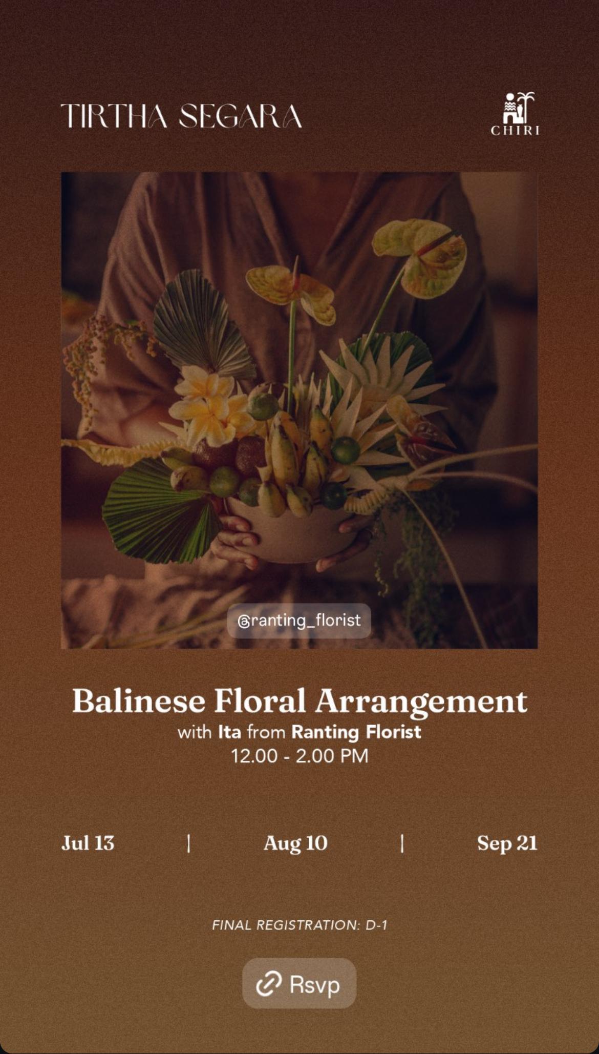 Balinese Floral Arrangement at Chiringuito