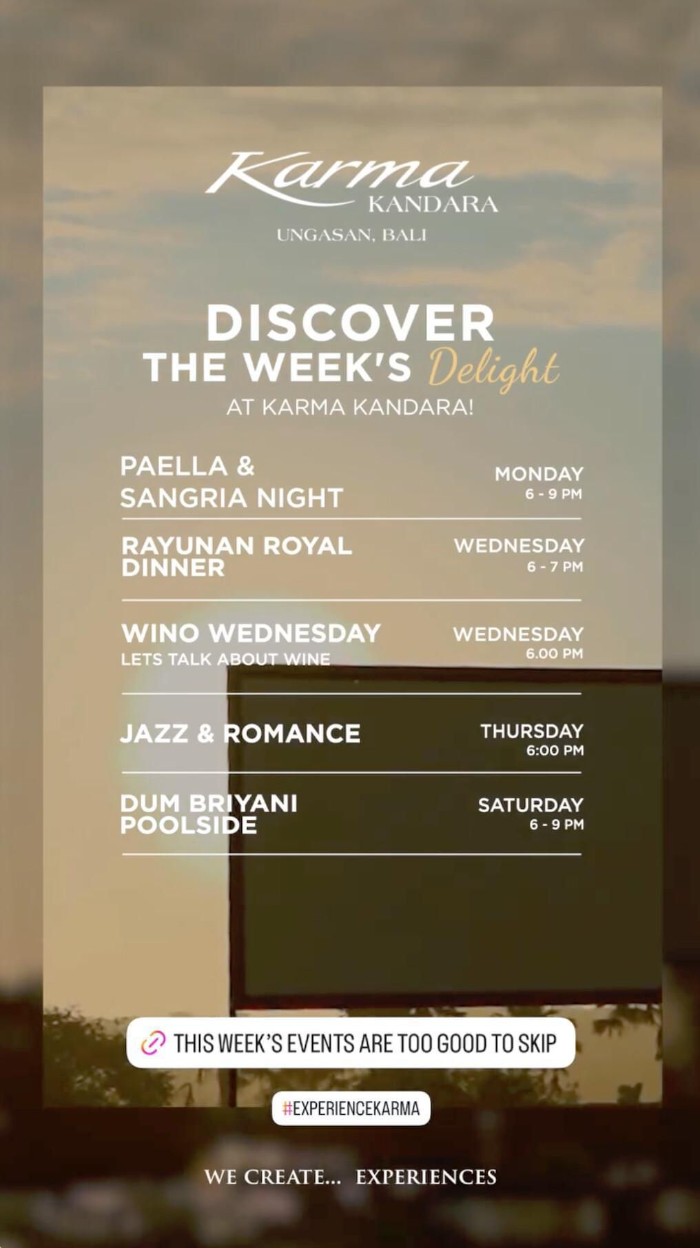 This Weeks Delights at Karma Kandara Bali