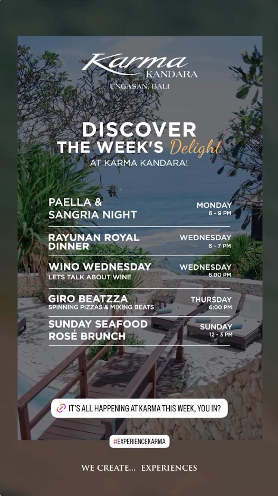 This Weeks Delights at Karma Kandara Bali