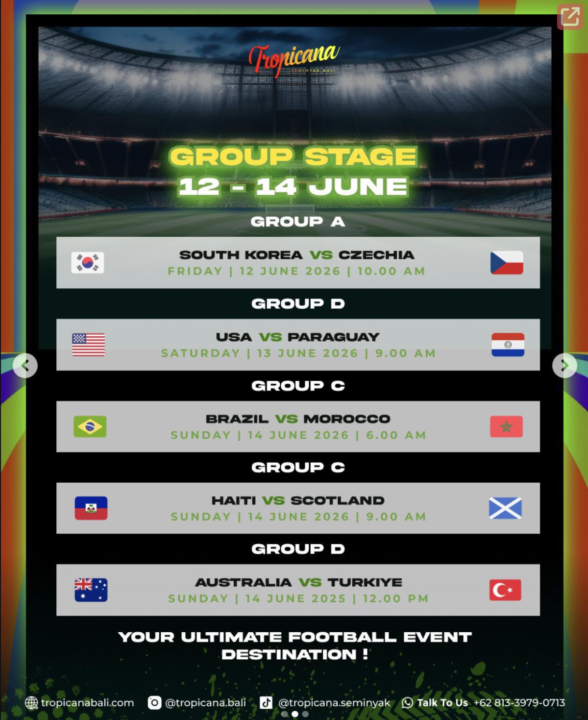 FIFA WORLD CUP 2026 at Tropicana Bali FIFA WORLD CUP 2026 at Tropicana Bali