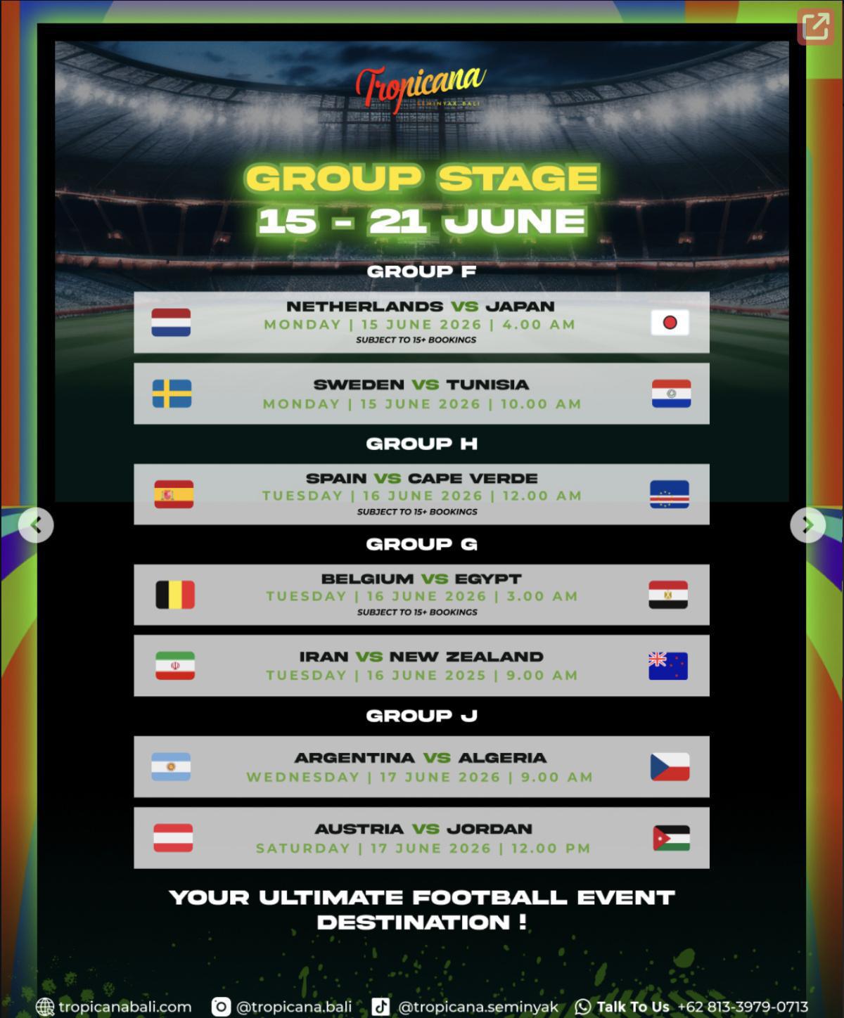 FIFA WORLD CUP 2026 at Tropicana Bali FIFA WORLD CUP 2026 at Tropicana Bali