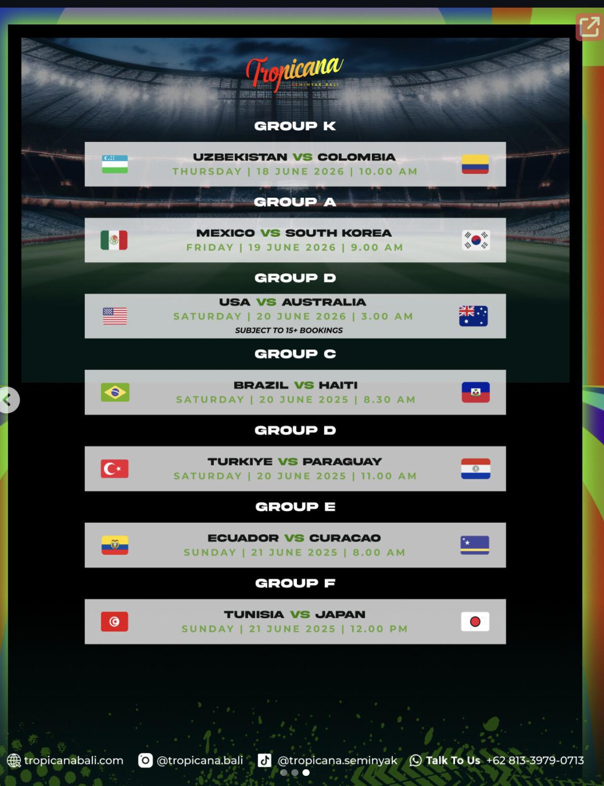 FIFA WORLD CUP 2026 at Tropicana Bali FIFA WORLD CUP 2026 at Tropicana Bali