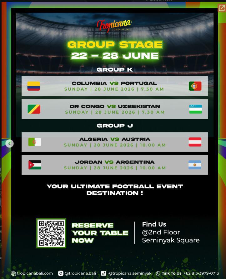 This Week, FIFA WORLD CUP 2026 at Tropicana Bali