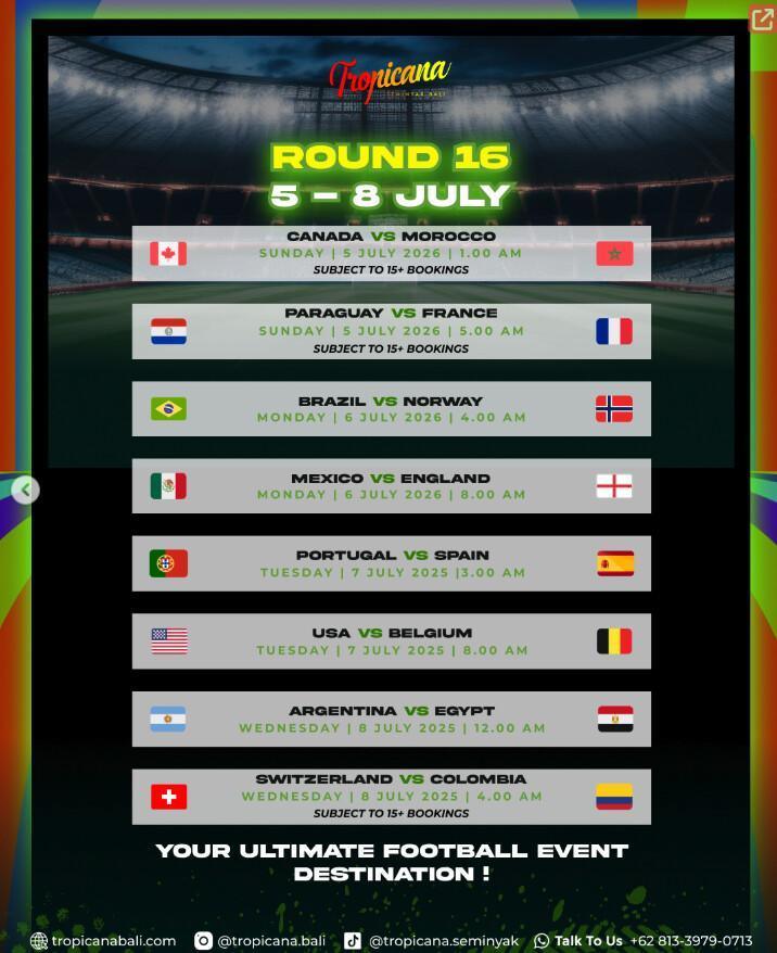 This Week, FIFA WORLD CUP 2026 at Tropicana Bali