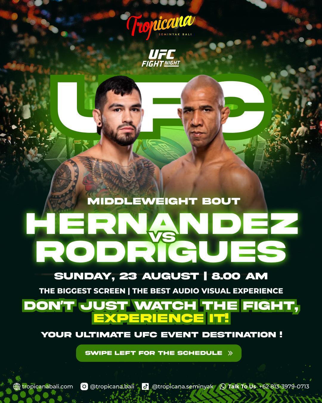 UFC Fight Night: Hernandez vs. Rodrigues - LIVE at Tropicana Bali UFC Fight Night: Hernandez vs. Rodrigues - LIVE at Tropicana Bali